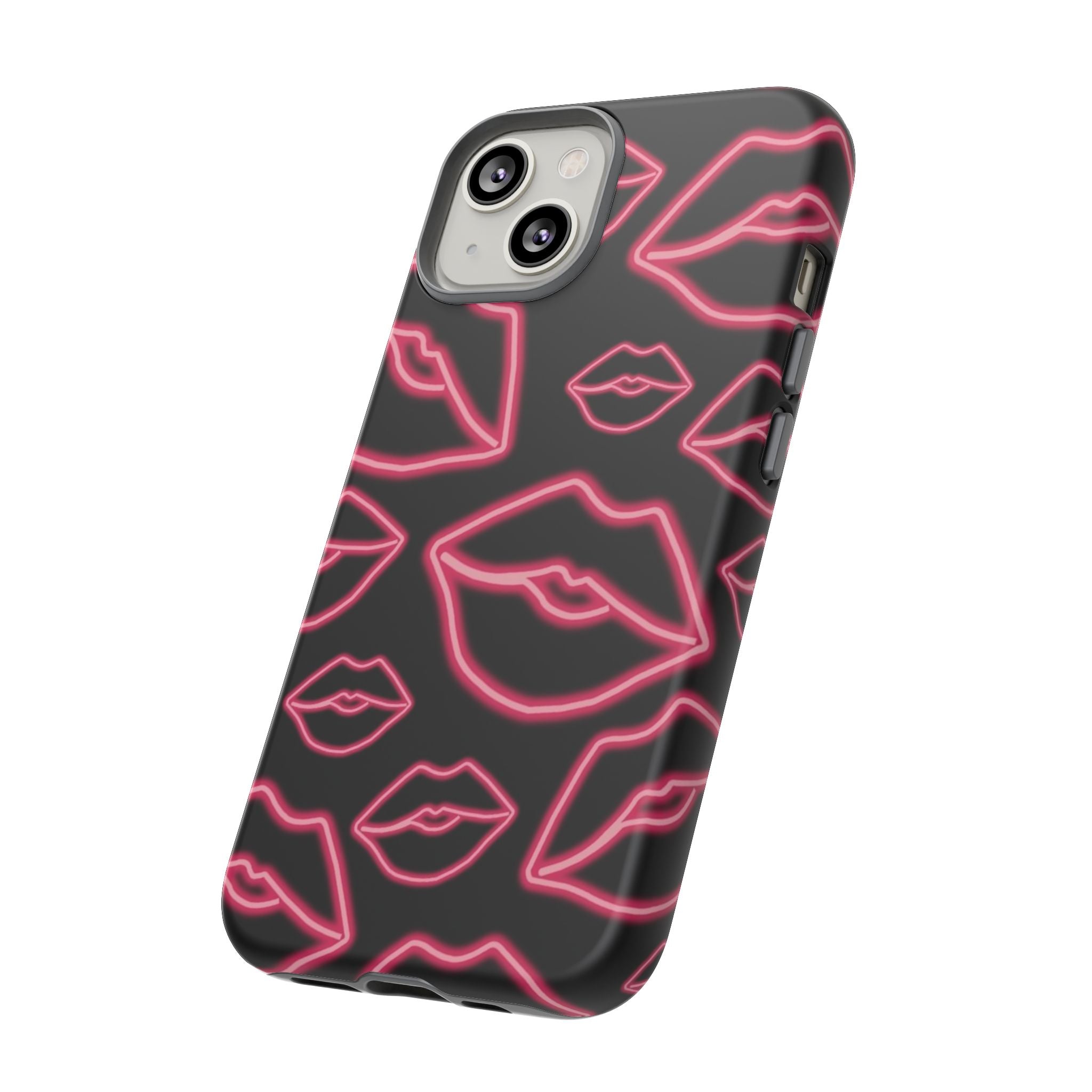 Neon Red Lips Phone Case