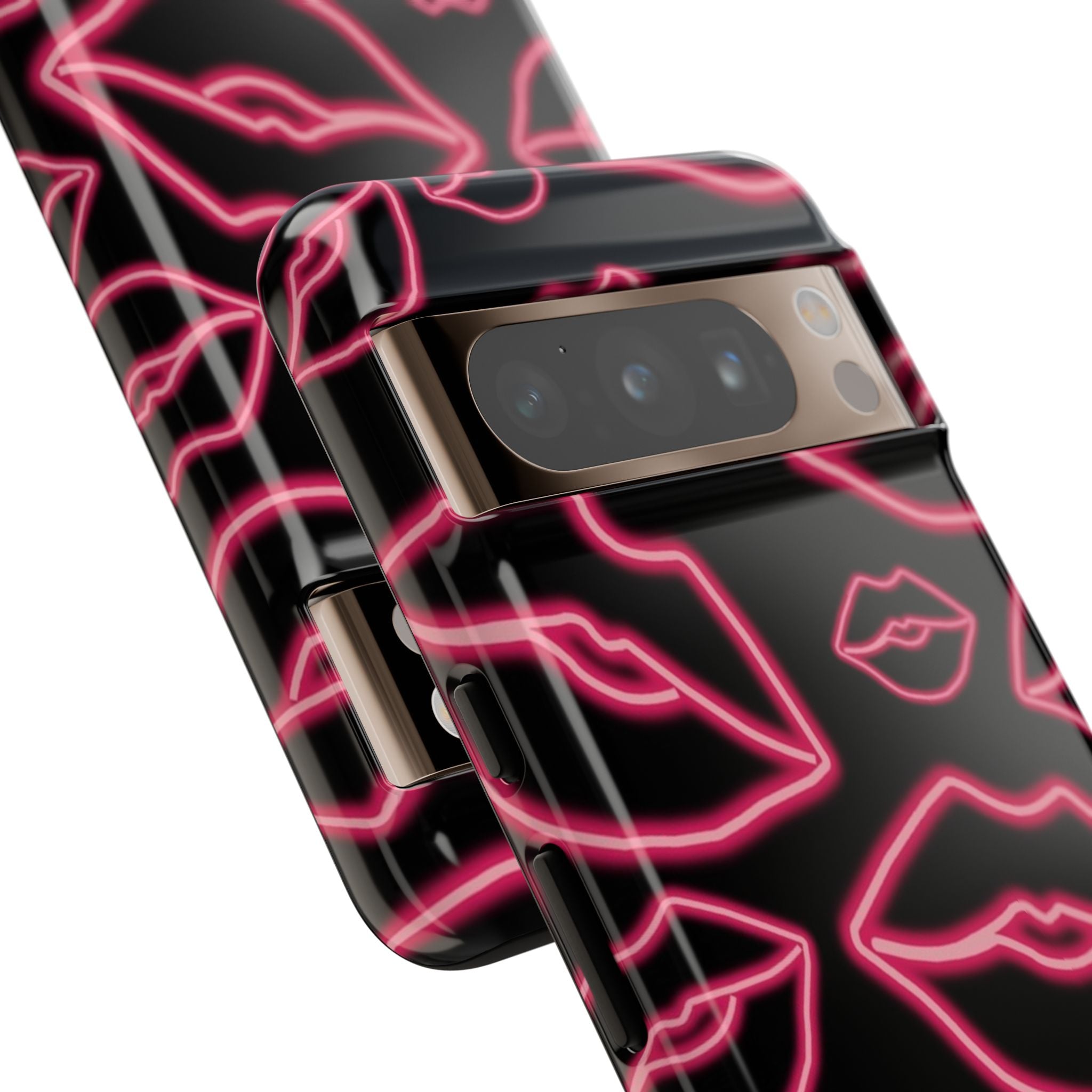 Neon Red Lips Phone Case