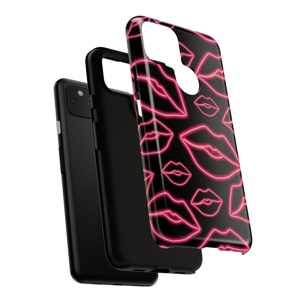Neon Red Lips Phone Case