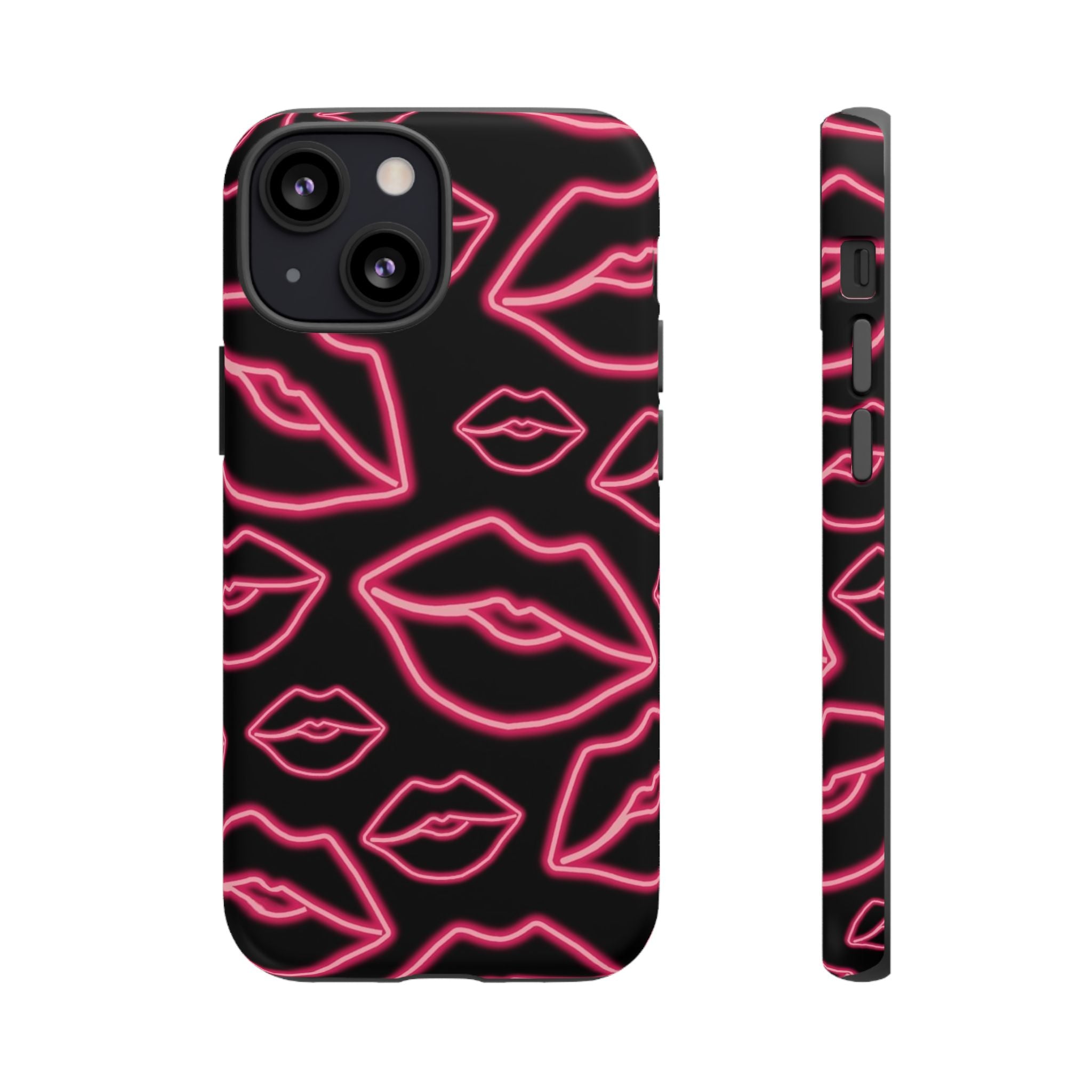 Neon Red Lips Phone Case
