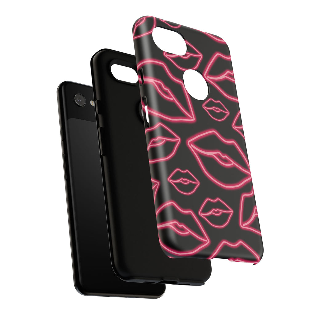 Neon Red Lips Phone Case