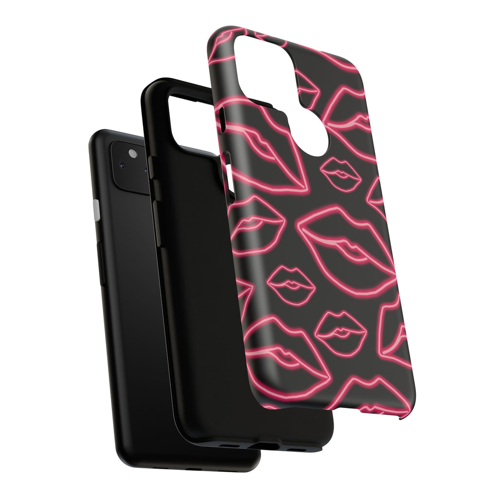 Neon Red Lips Phone Case