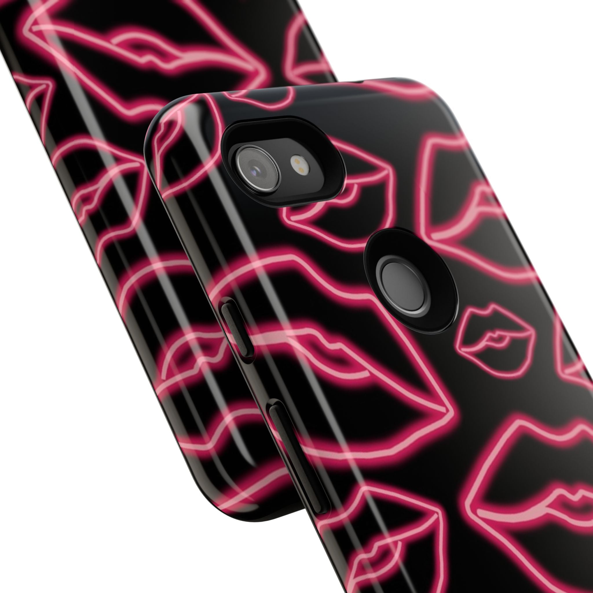 Neon Red Lips Phone Case