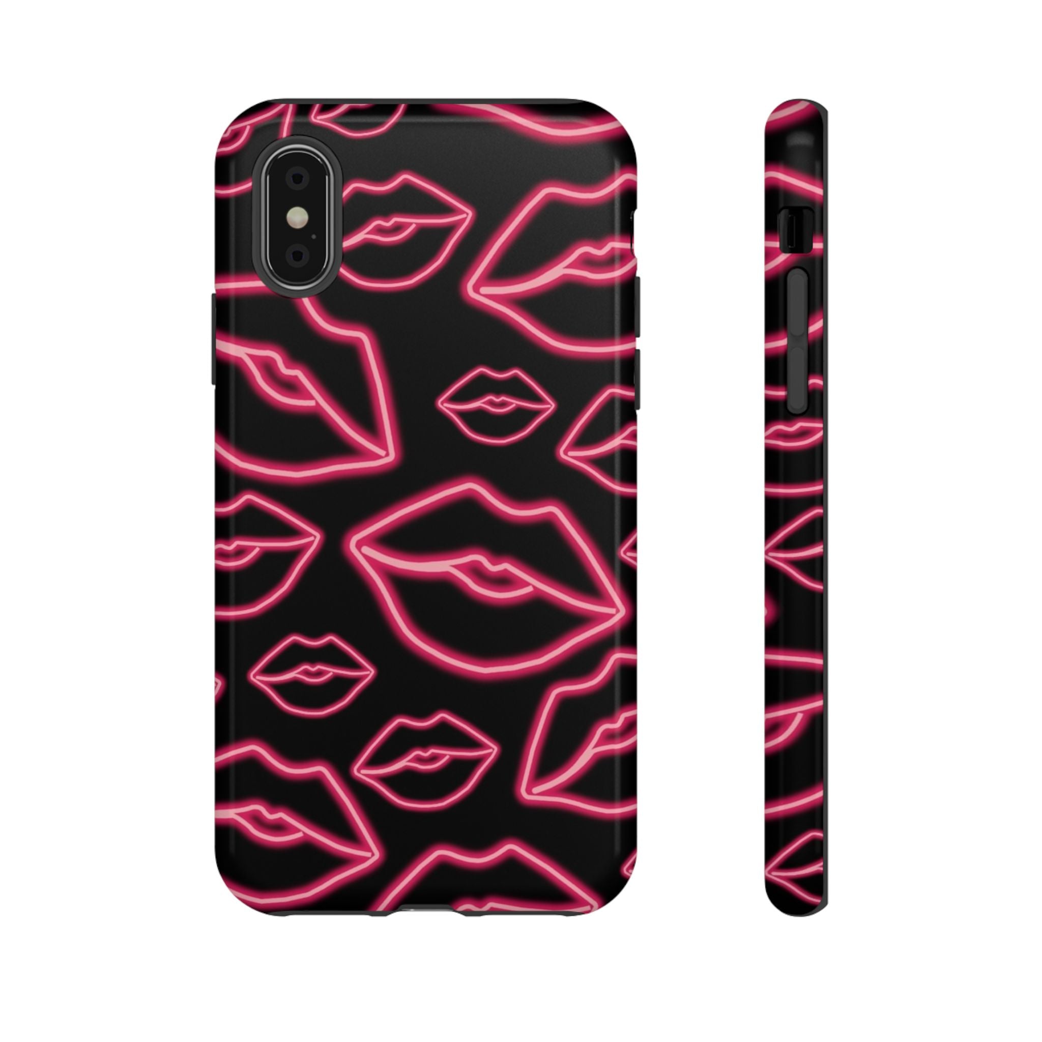 Neon Red Lips Phone Case