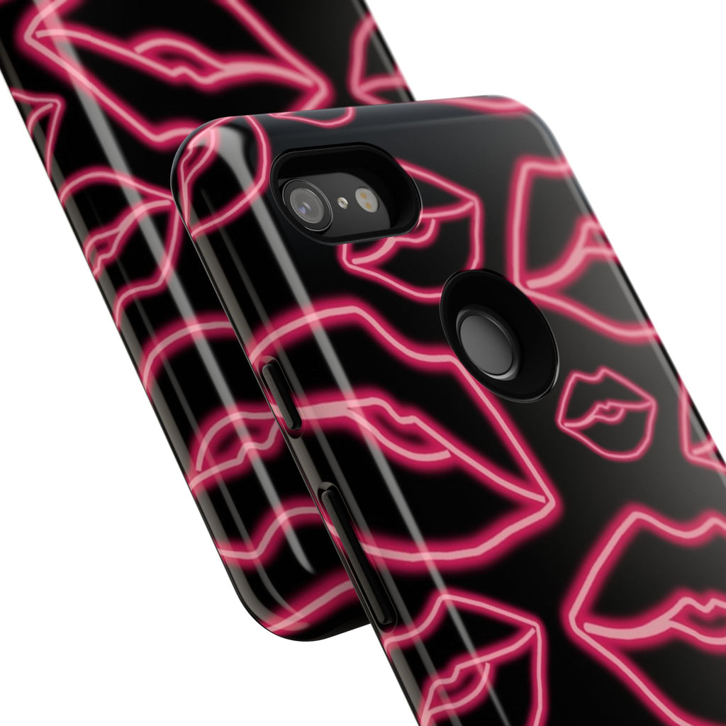 Neon Red Lips Phone Case