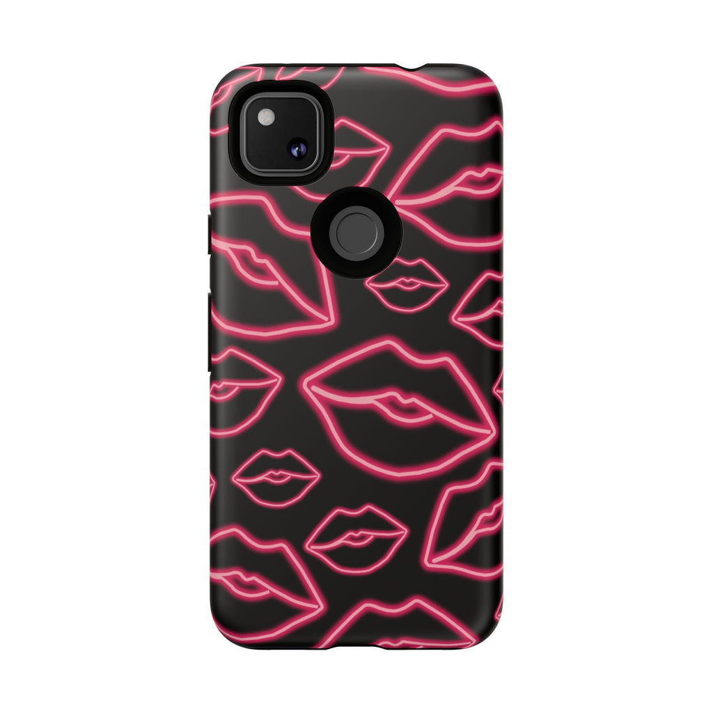 Neon Red Lips Phone Case
