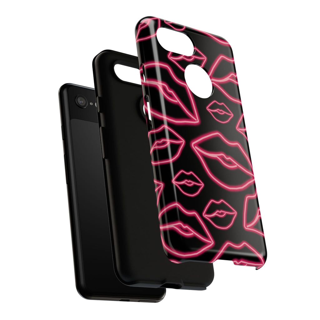 Neon Red Lips Phone Case