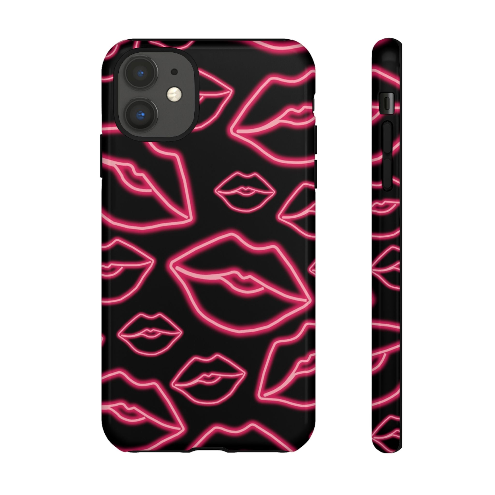Neon Red Lips Phone Case