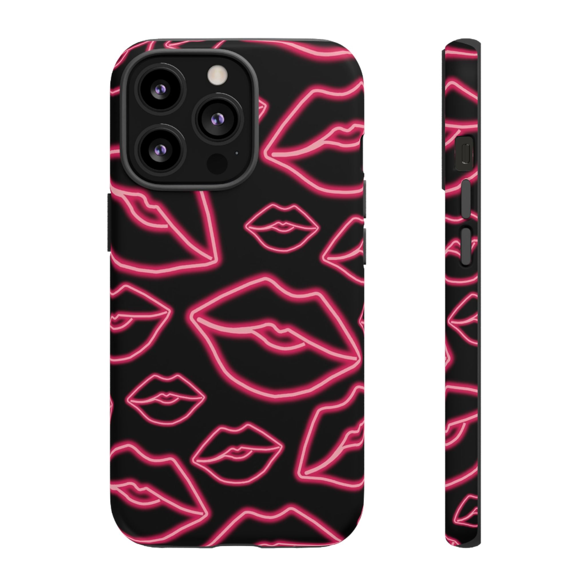 Neon Red Lips Phone Case