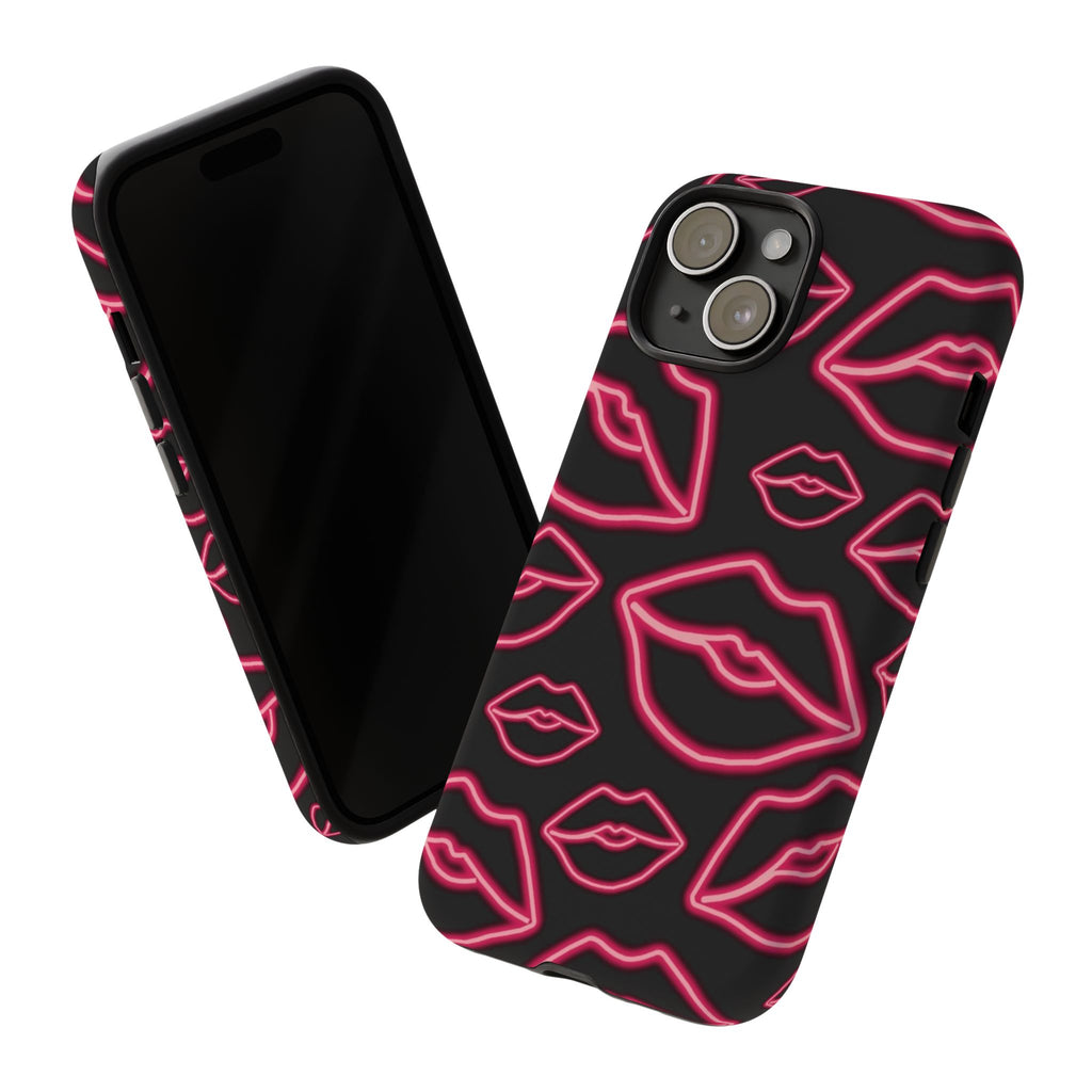 Neon Red Lips Phone Case