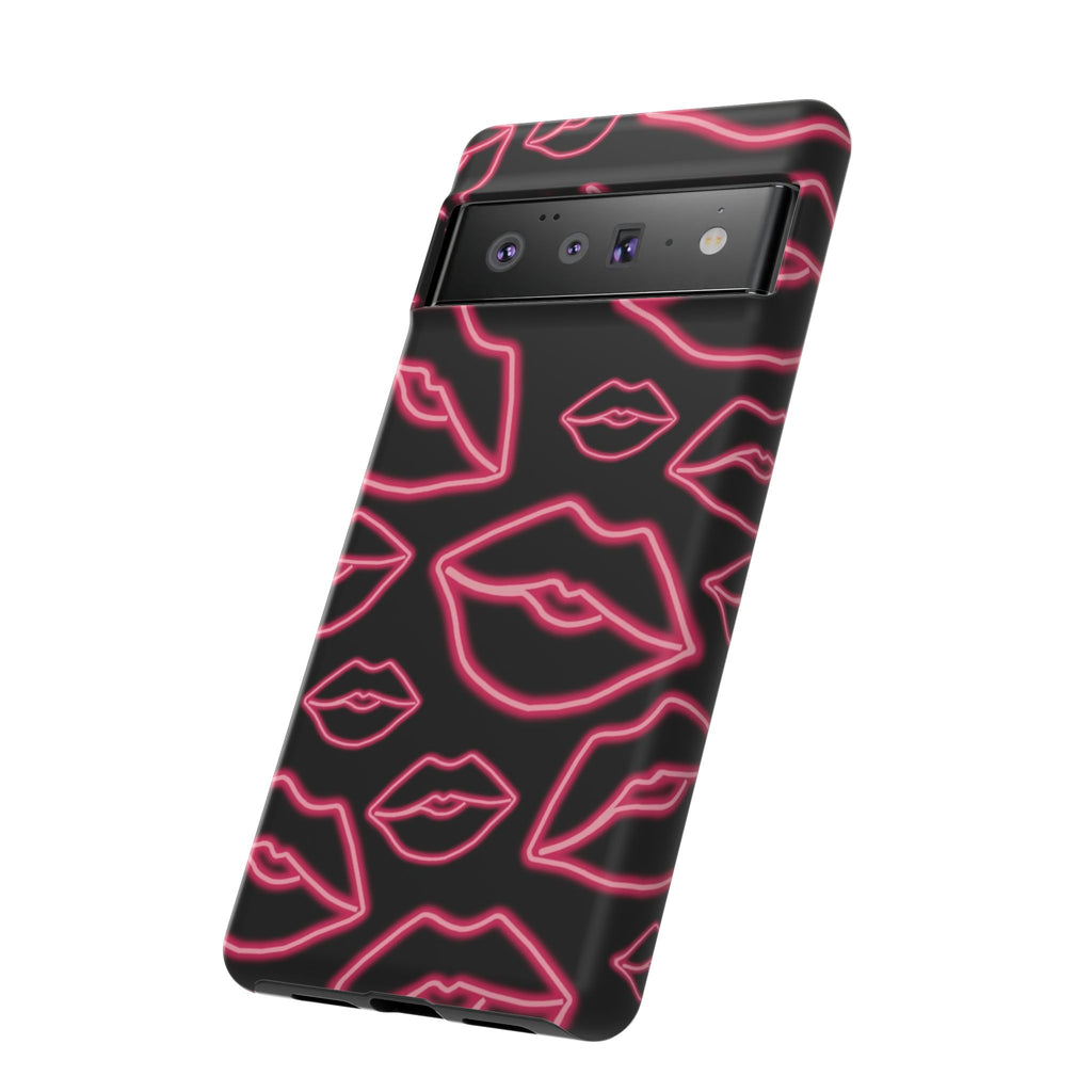 Neon Red Lips Phone Case