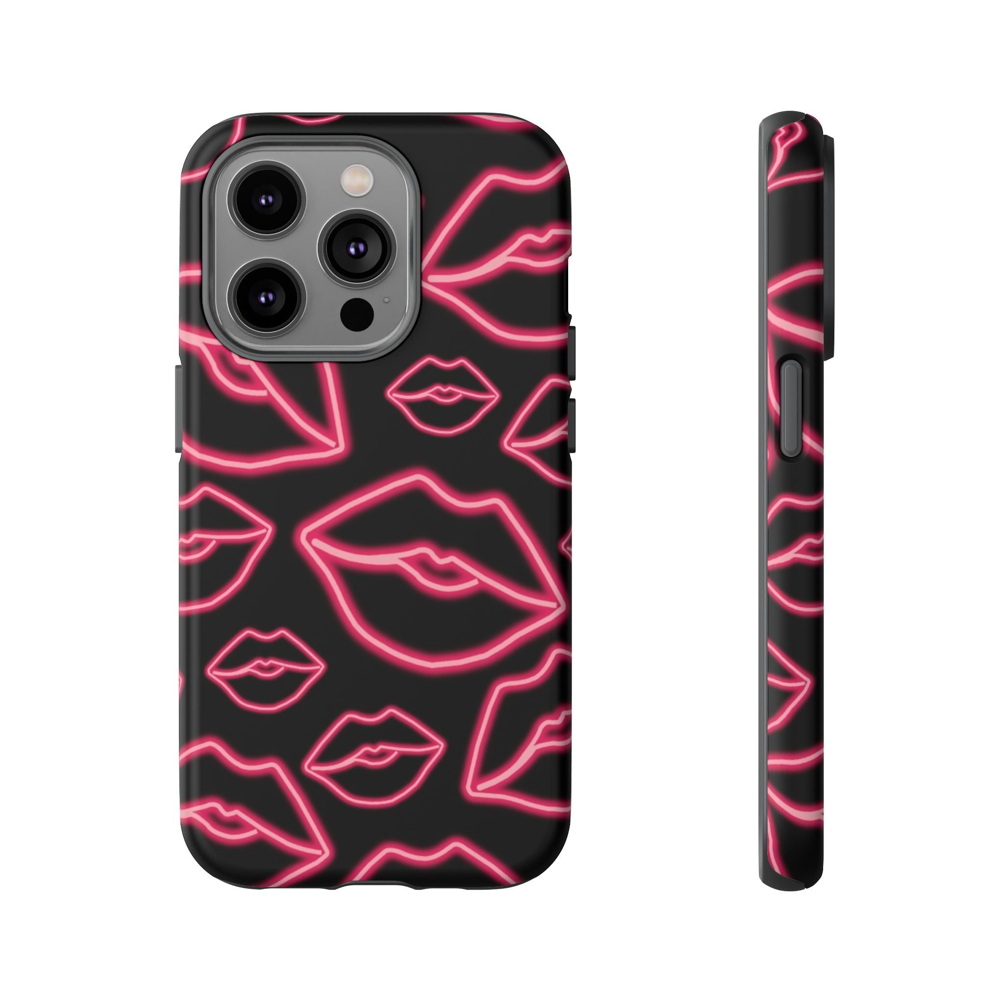 Neon Red Lips Phone Case