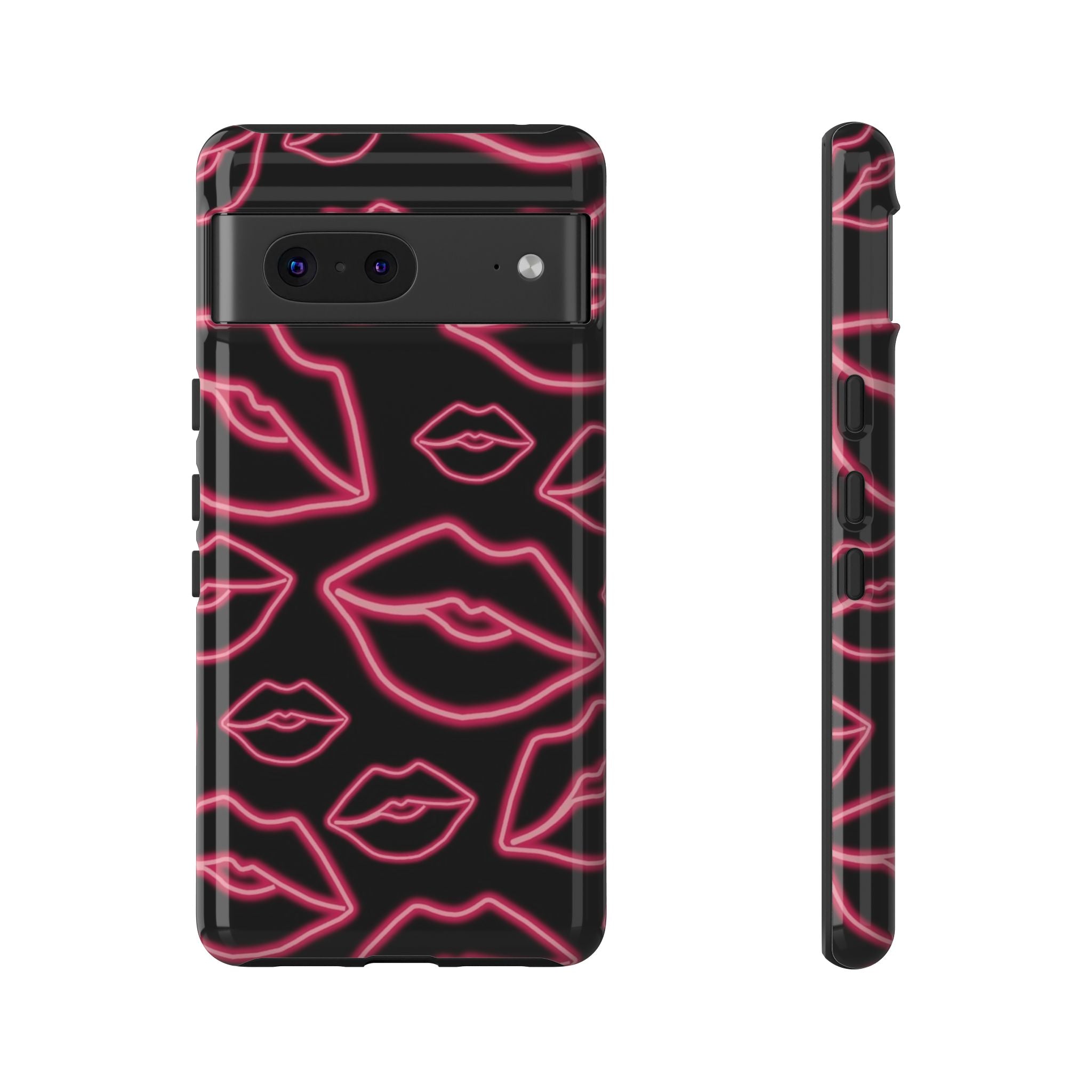 Neon Red Lips Phone Case