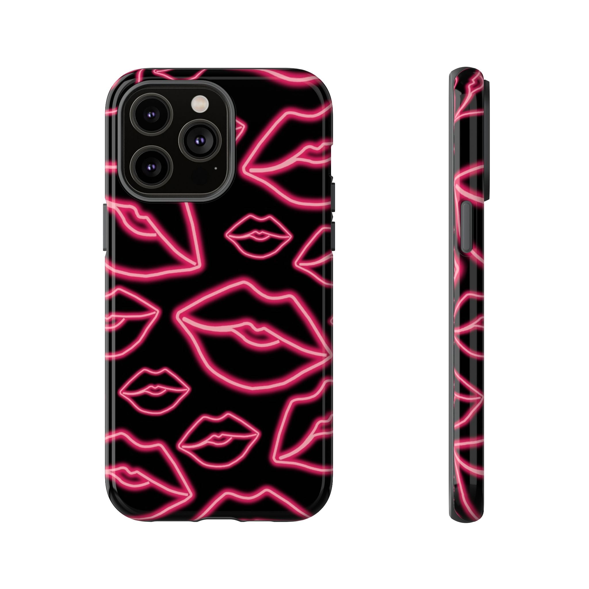 Neon Red Lips Phone Case
