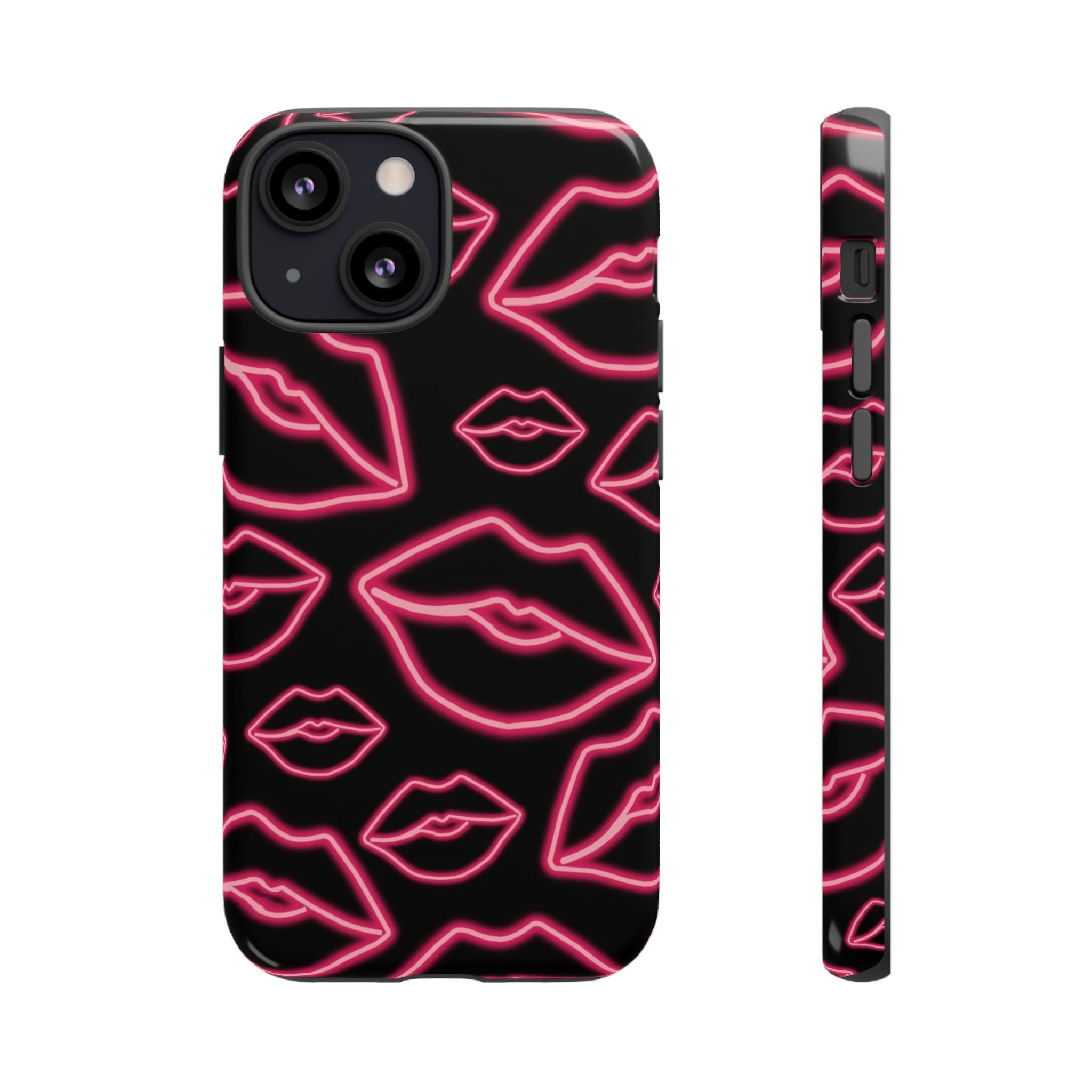 Neon Red Lips Phone Case