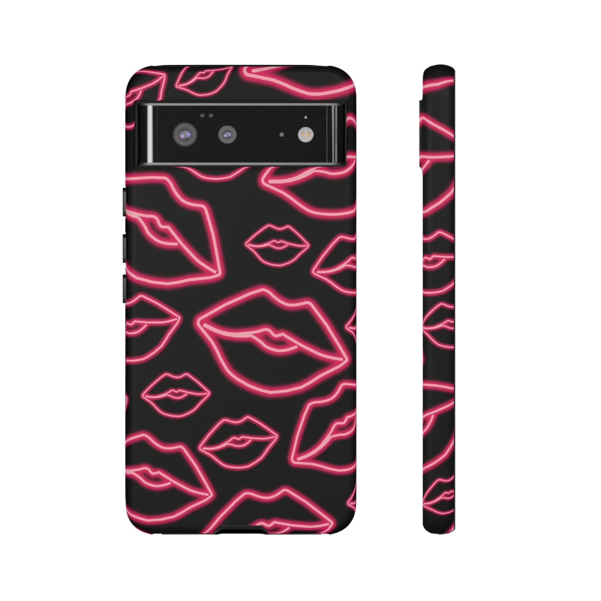 Neon Red Lips Phone Case