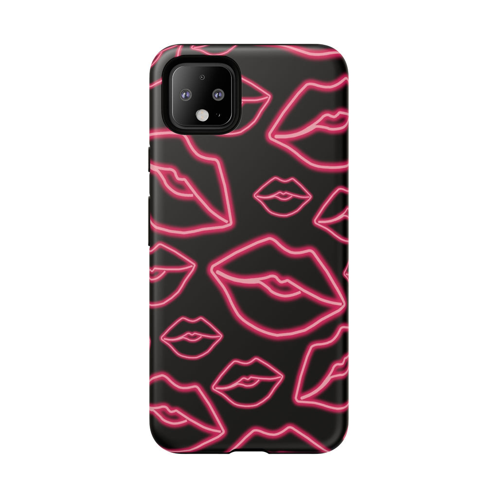 Neon Red Lips Phone Case