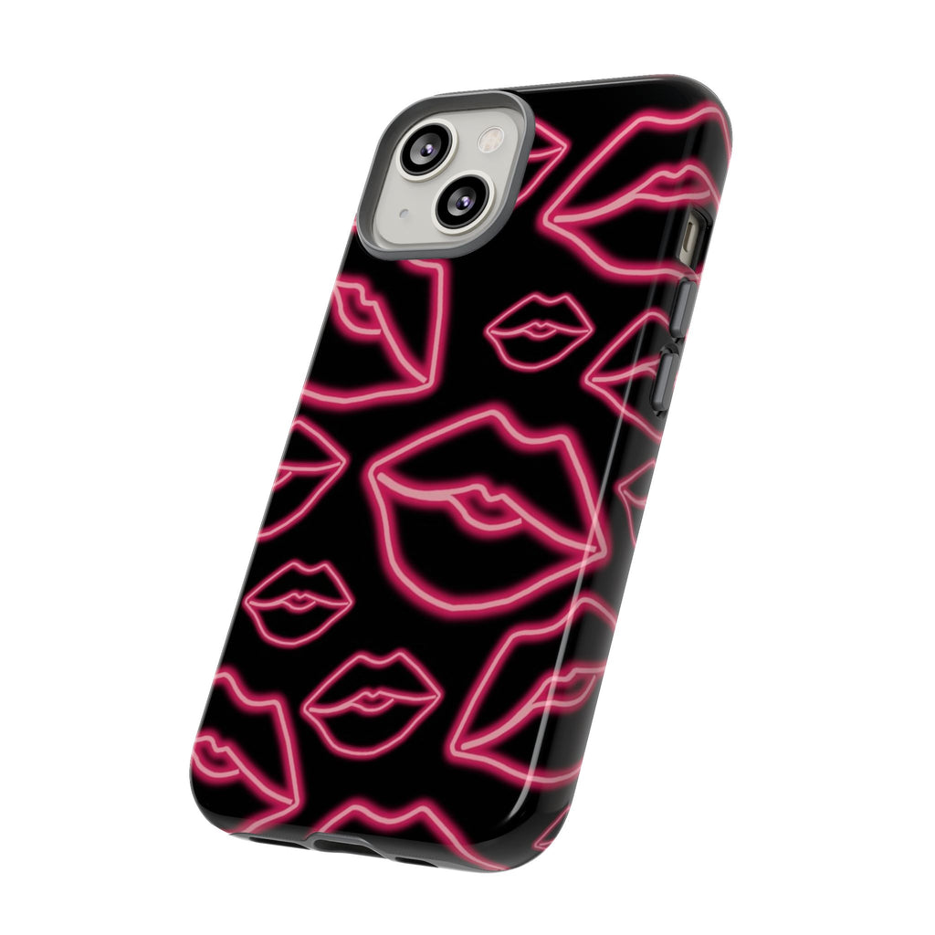 Neon Red Lips Phone Case