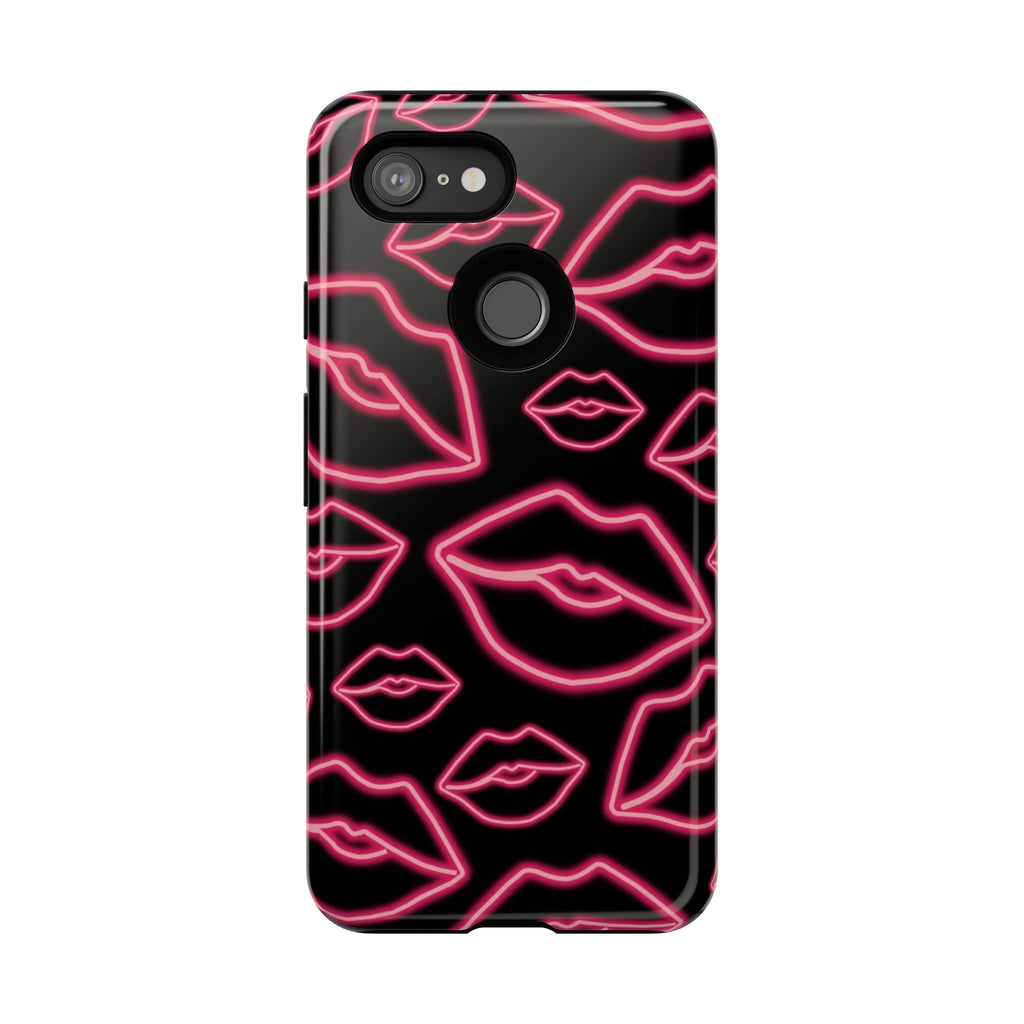Neon Red Lips Phone Case