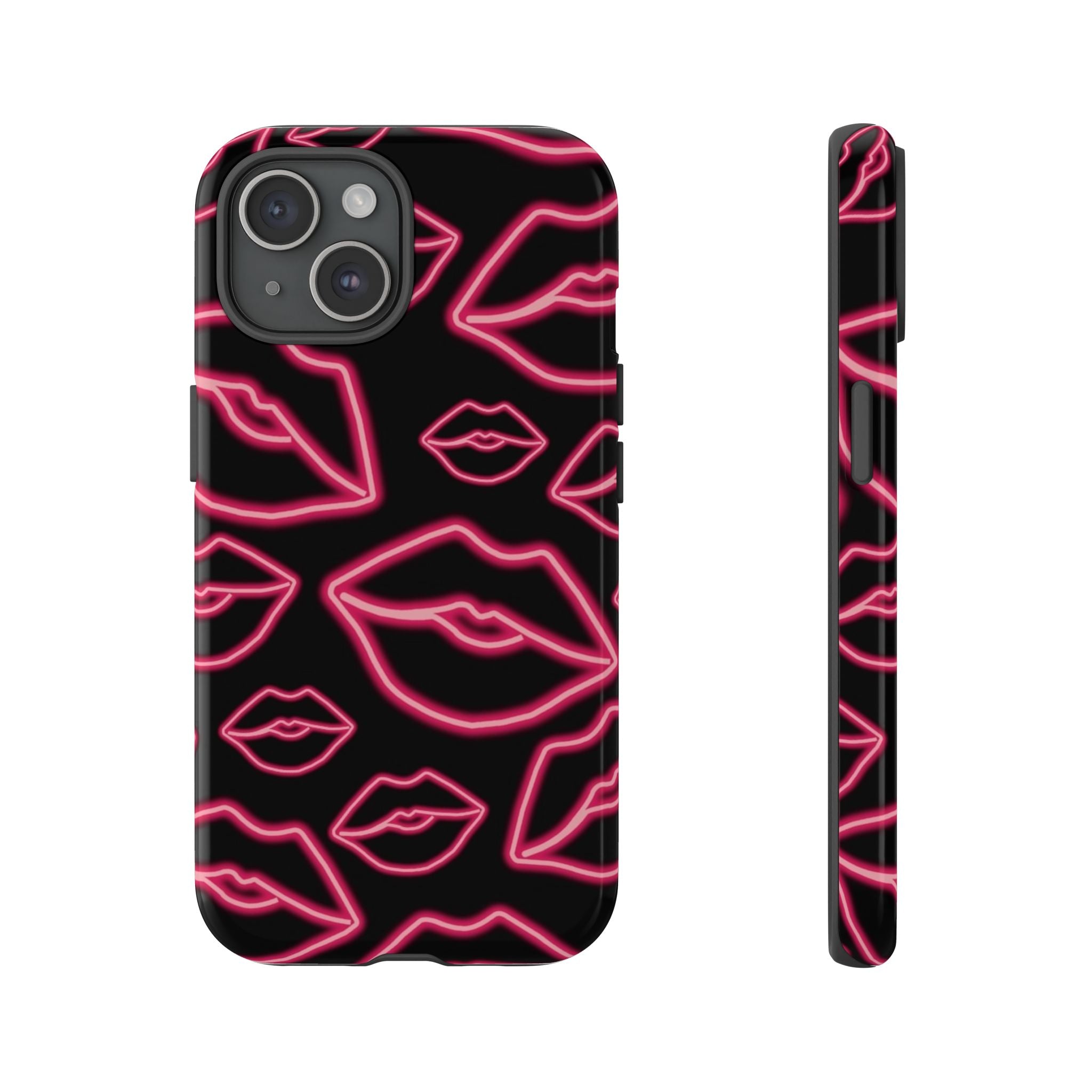 Neon Red Lips Phone Case