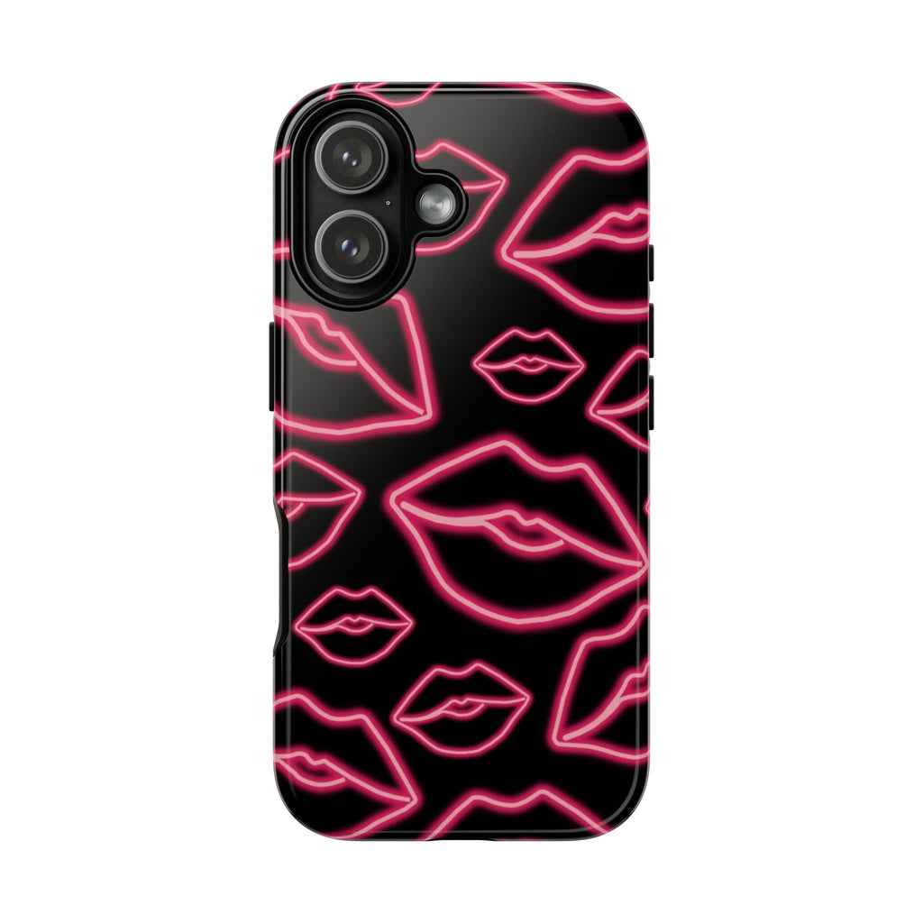 Neon Red Lips Phone Case