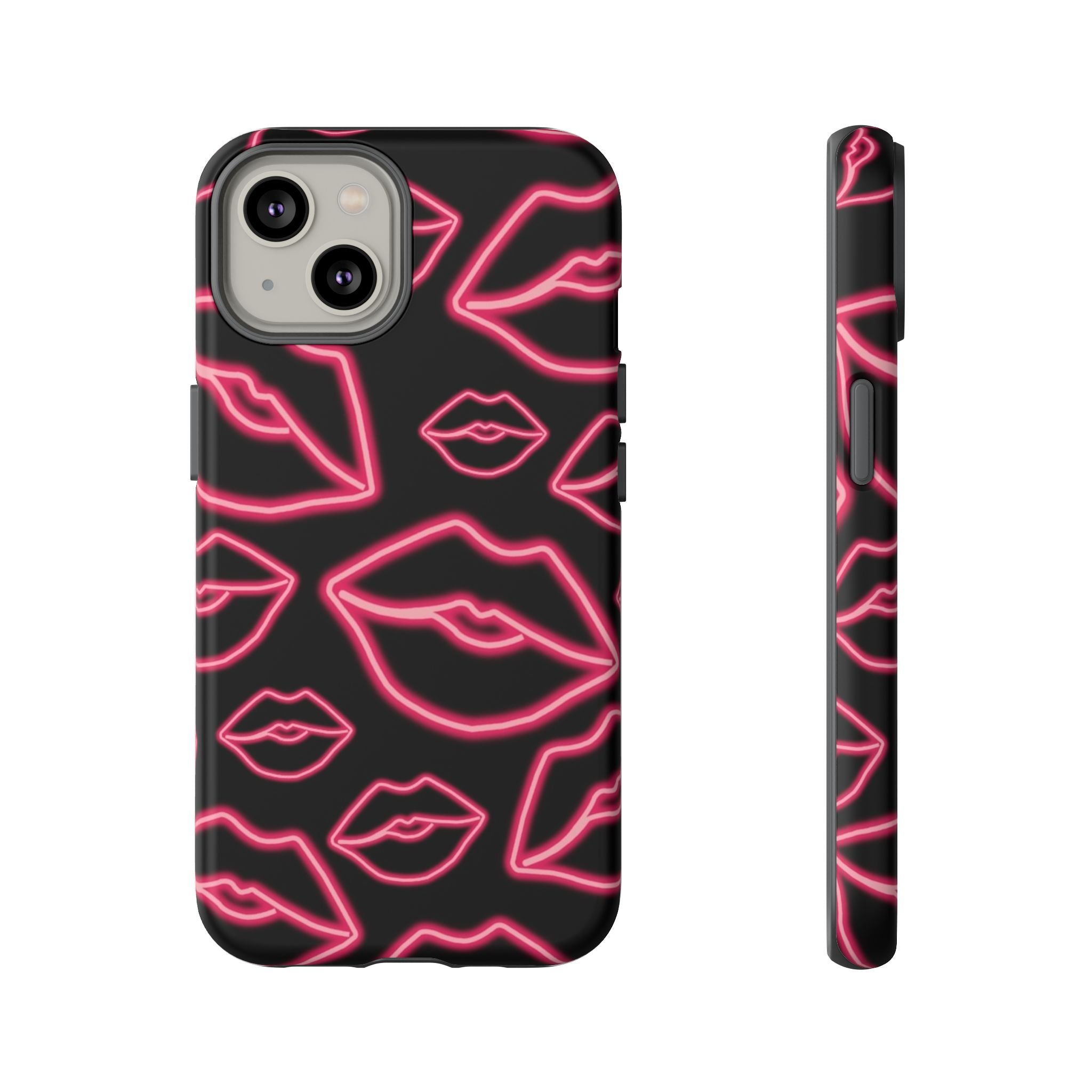 Neon Red Lips Phone Case