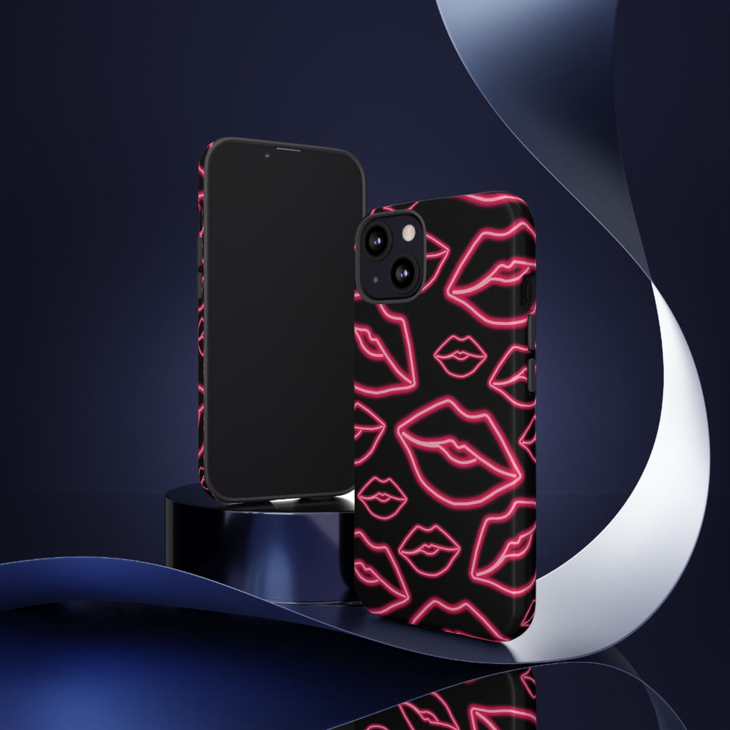 Neon Red Lips Phone Case