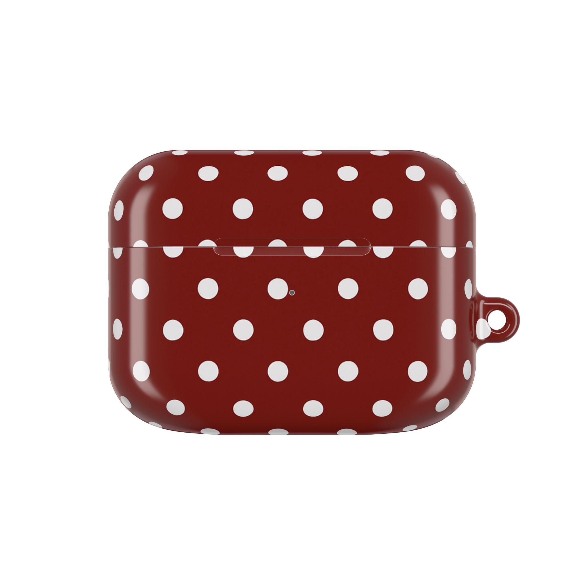 Dark Red Polka Dot AirPod Case