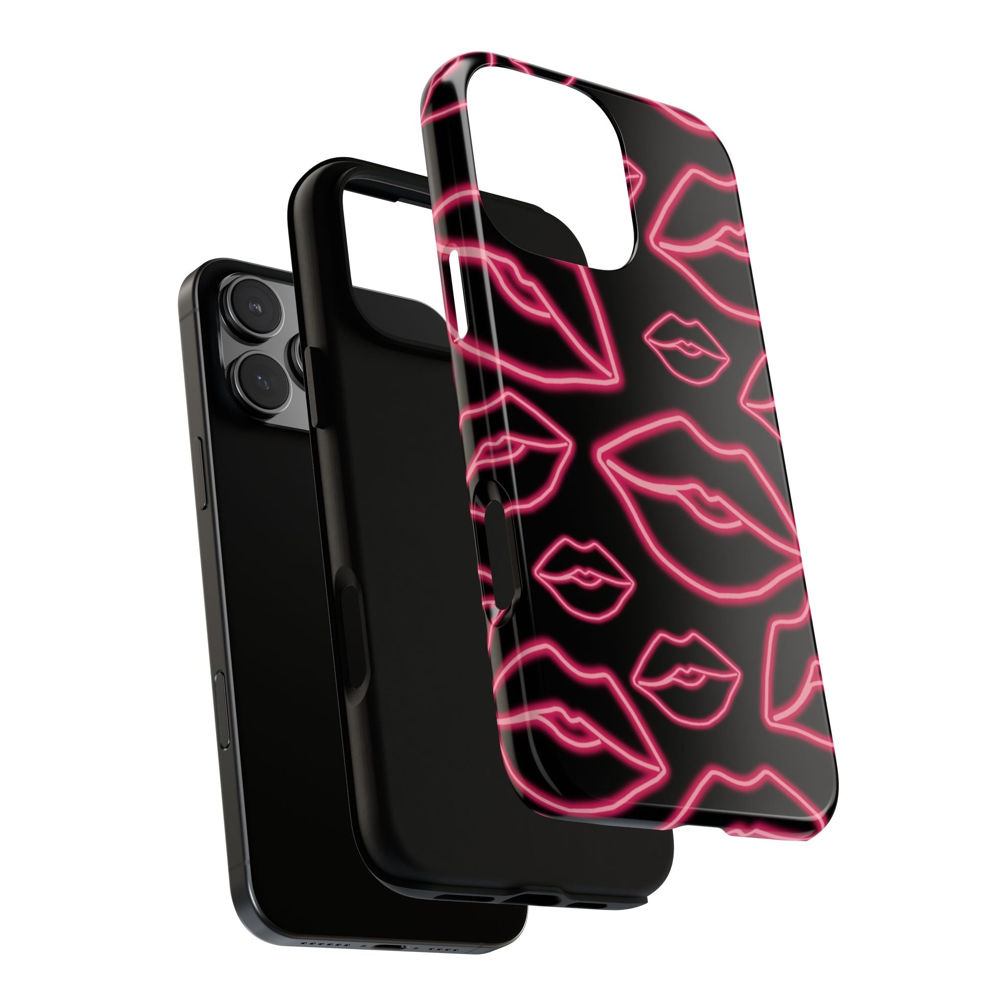 Neon Red Lips Phone Case