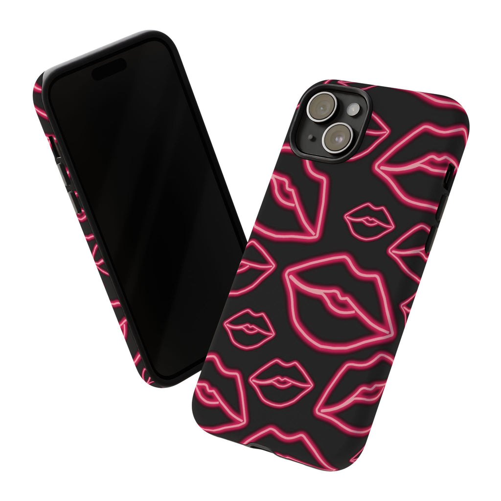 Neon Red Lips Phone Case