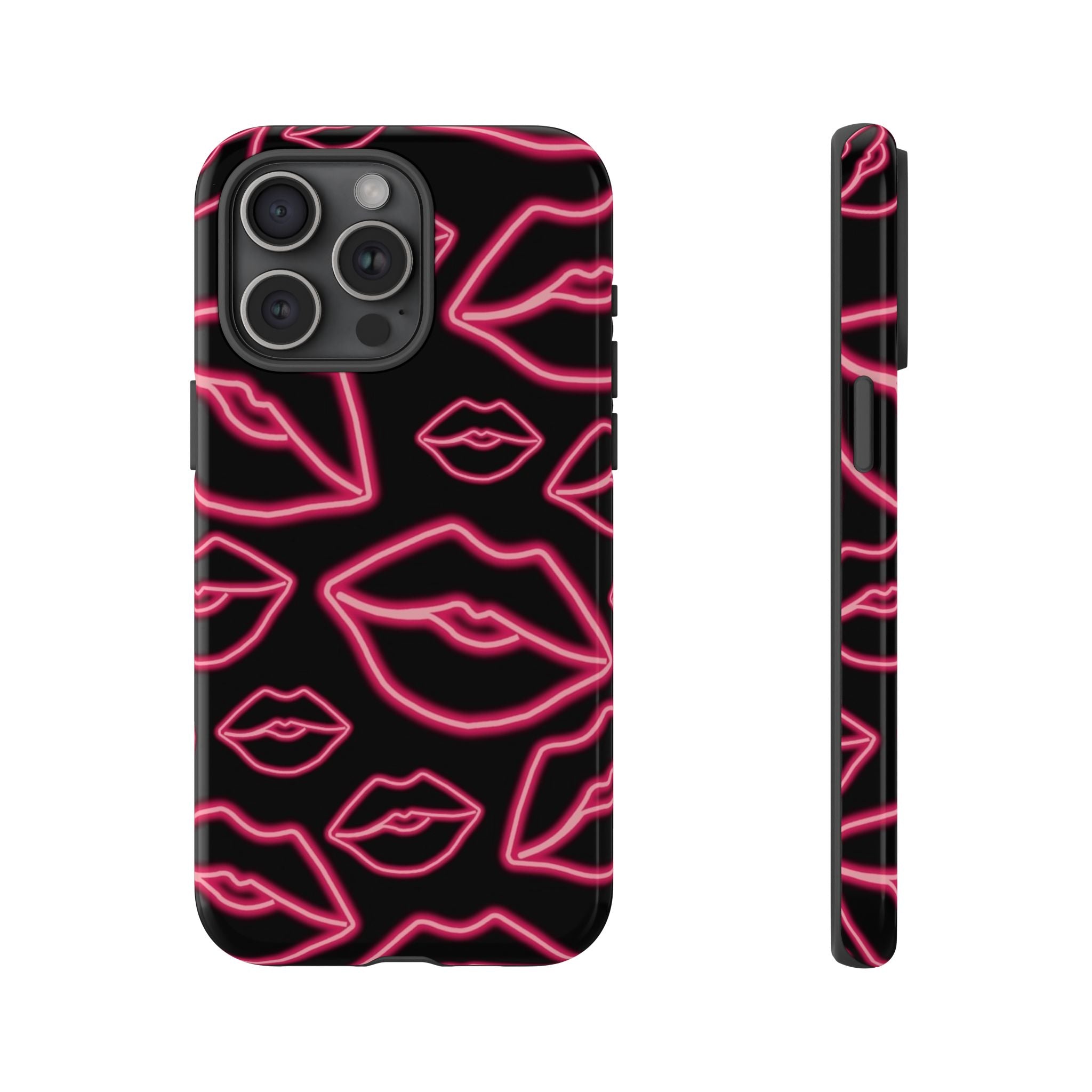 Neon Red Lips Phone Case