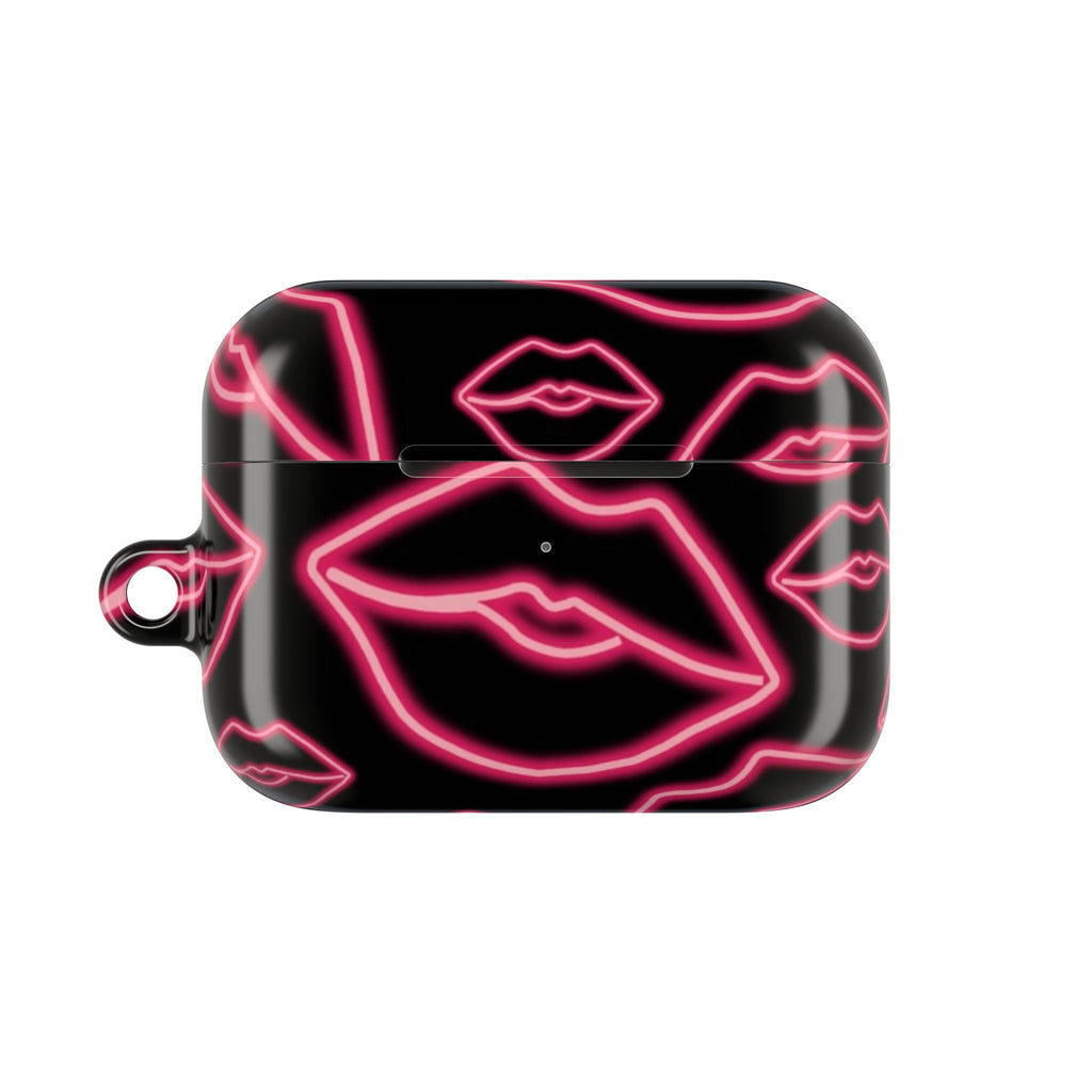 Neon Red Lips Airpod Case