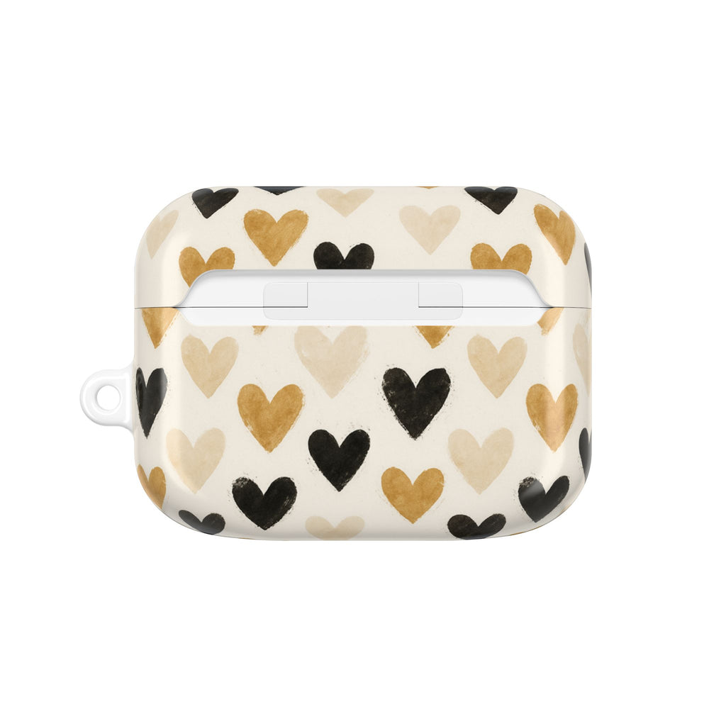 Beige Hearts AirPod Case
