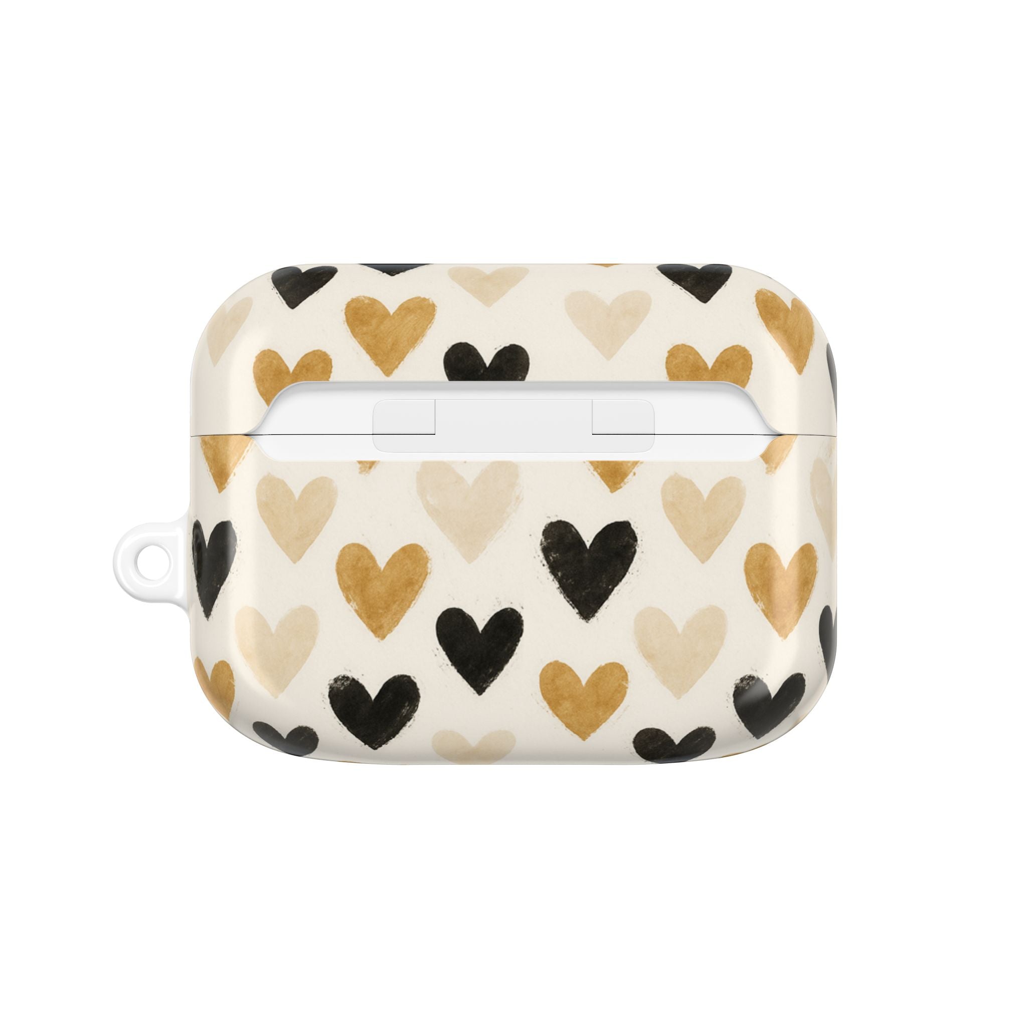 Beige Hearts AirPod Case