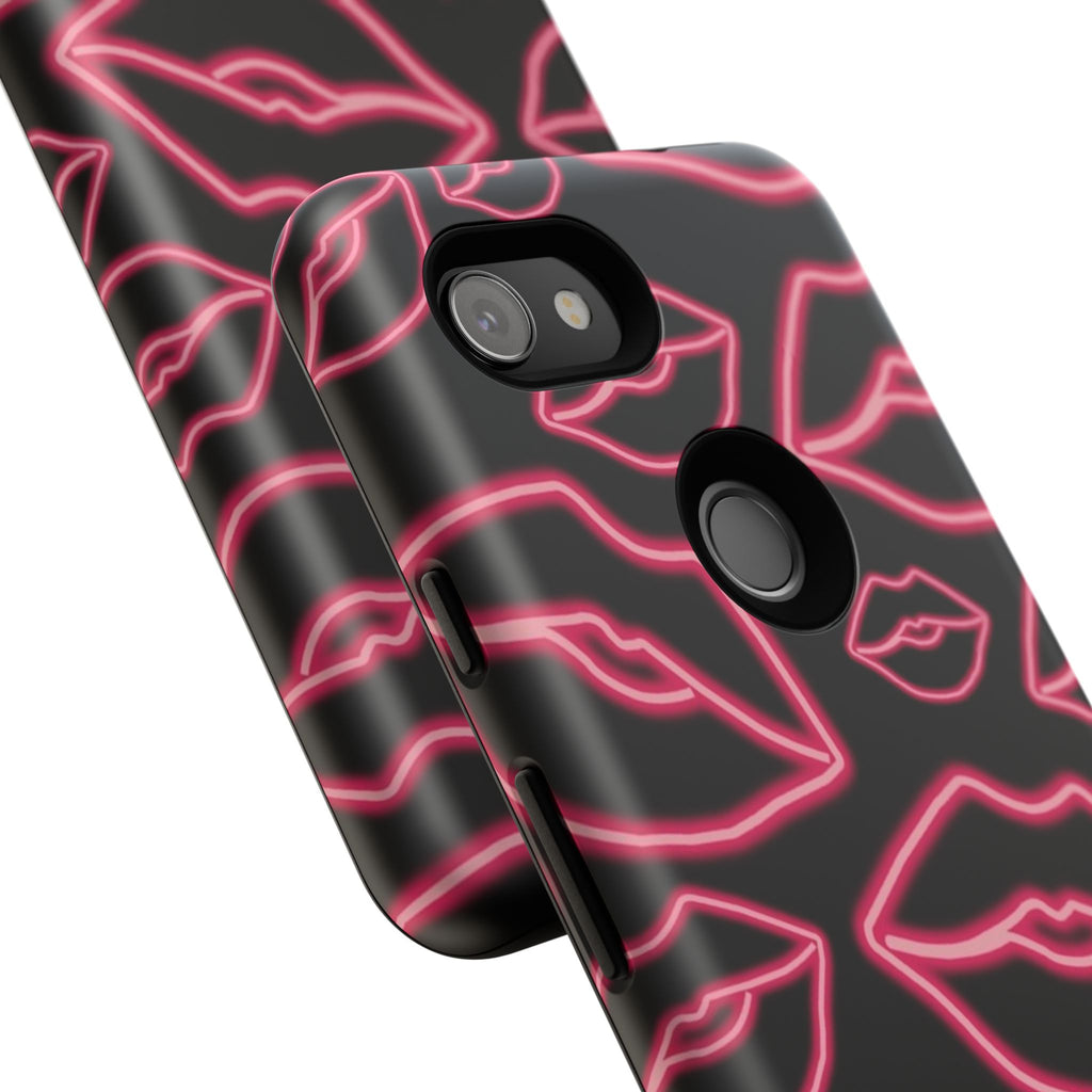 Neon Red Lips Phone Case