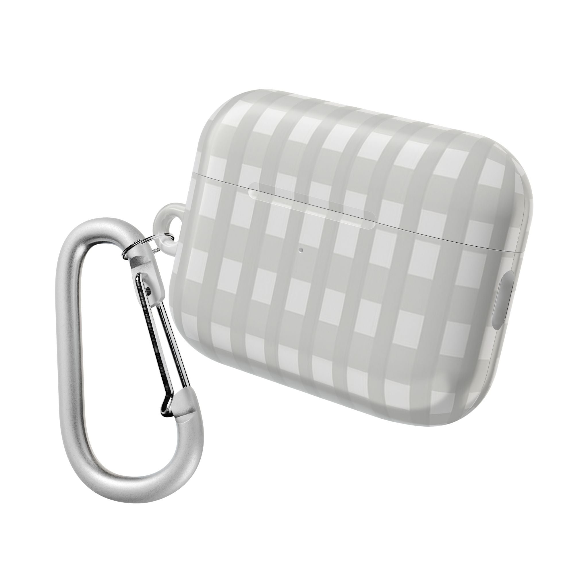Grey Gingham Airpods Case