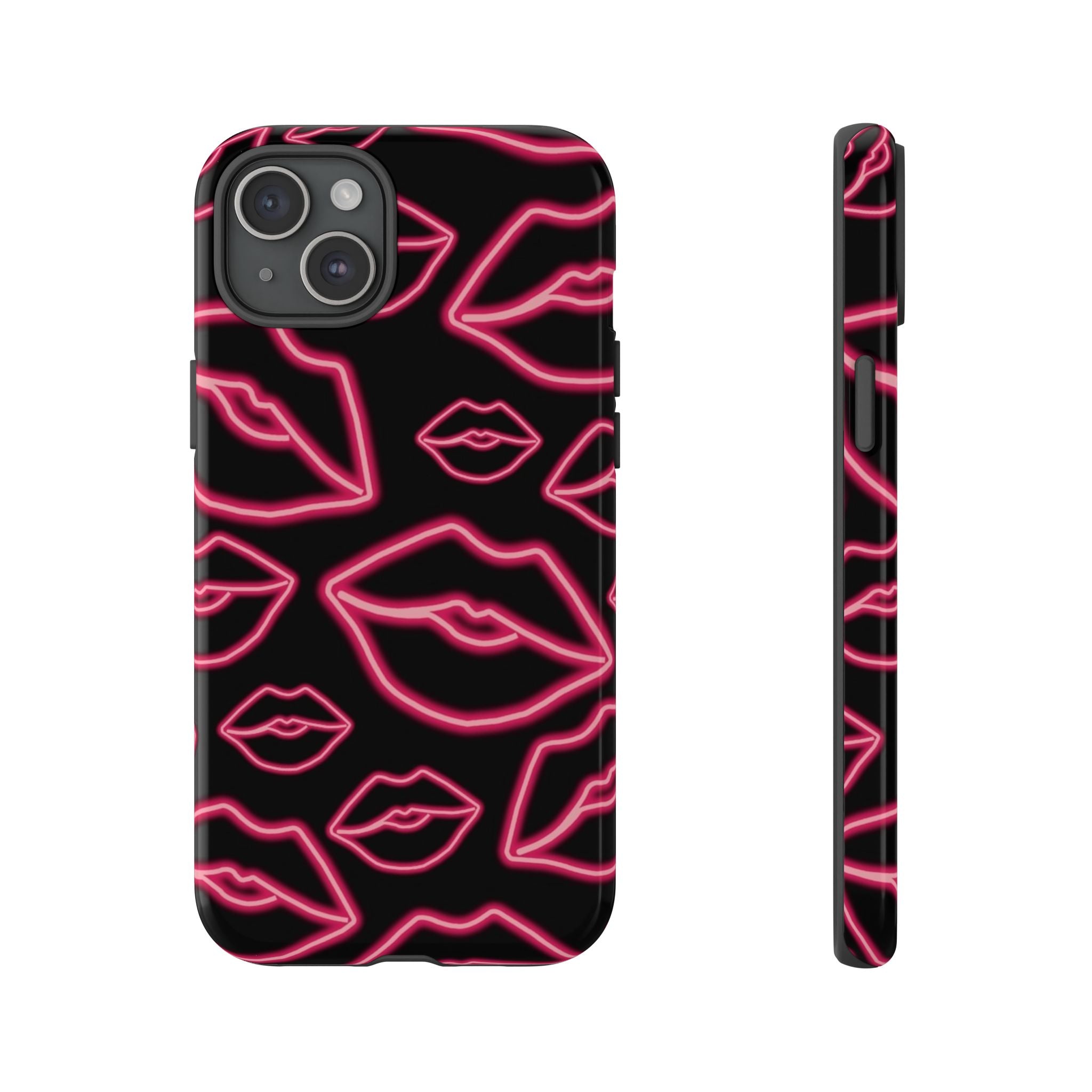 Neon Red Lips Phone Case