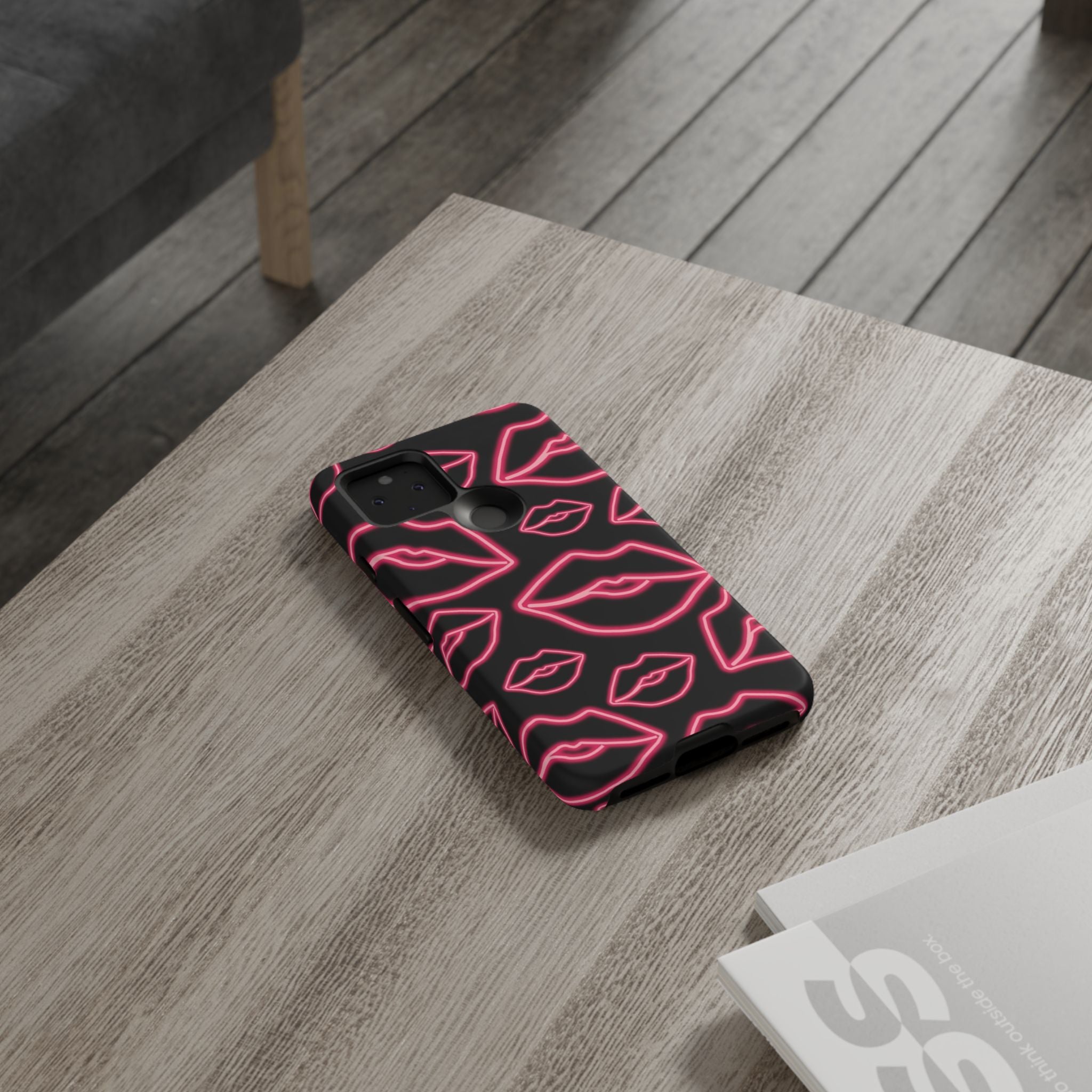 Neon Red Lips Phone Case