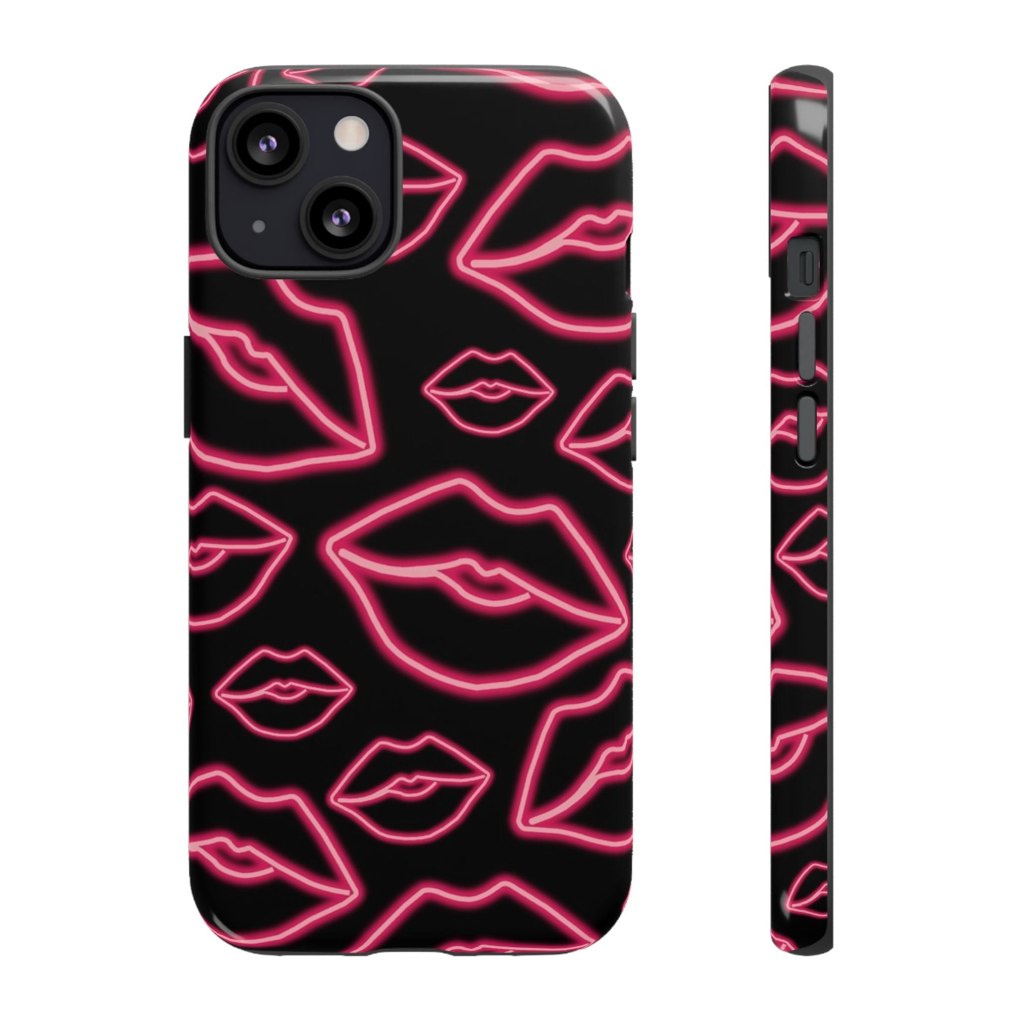 Neon Red Lips Phone Case