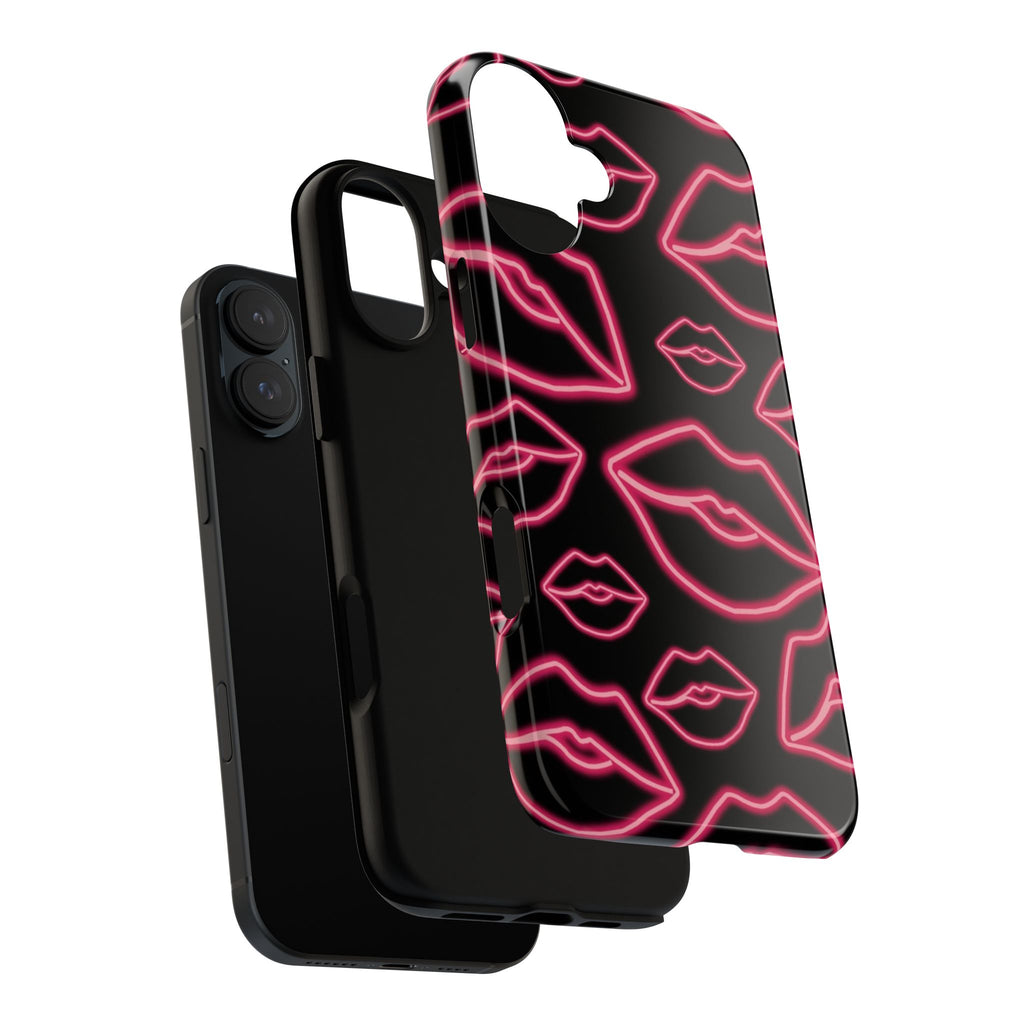 Neon Red Lips Phone Case