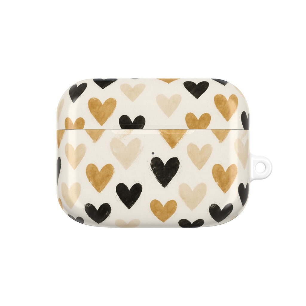 Beige Hearts AirPod Case