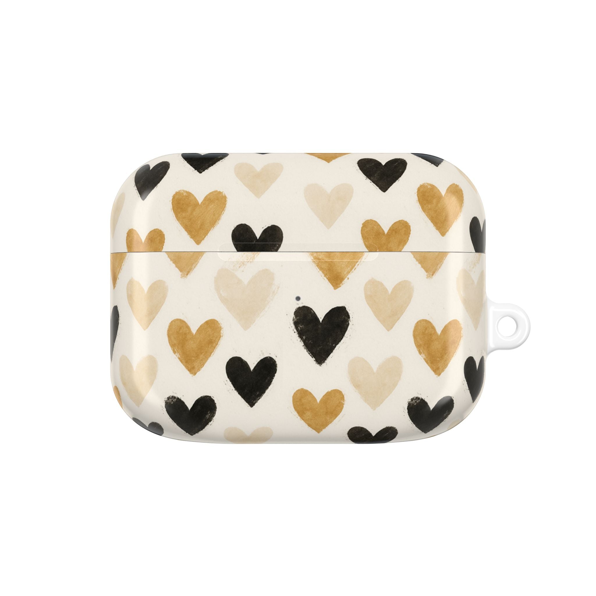 Beige Hearts AirPod Case