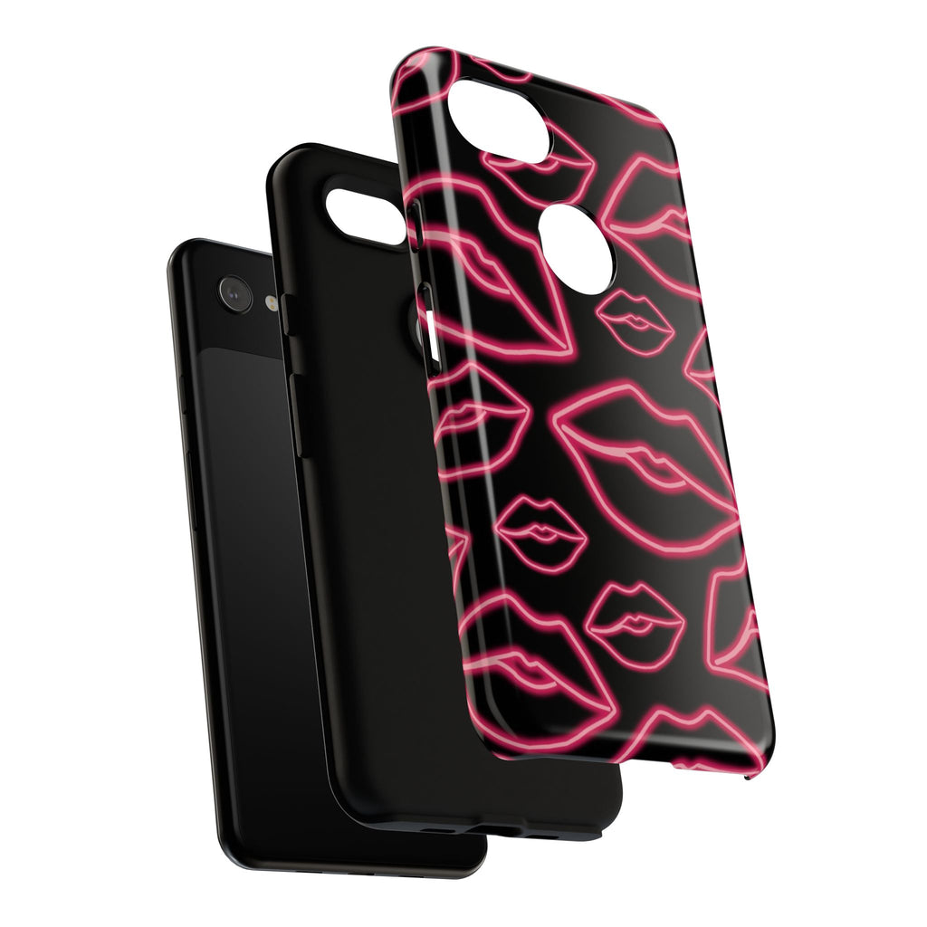 Neon Red Lips Phone Case