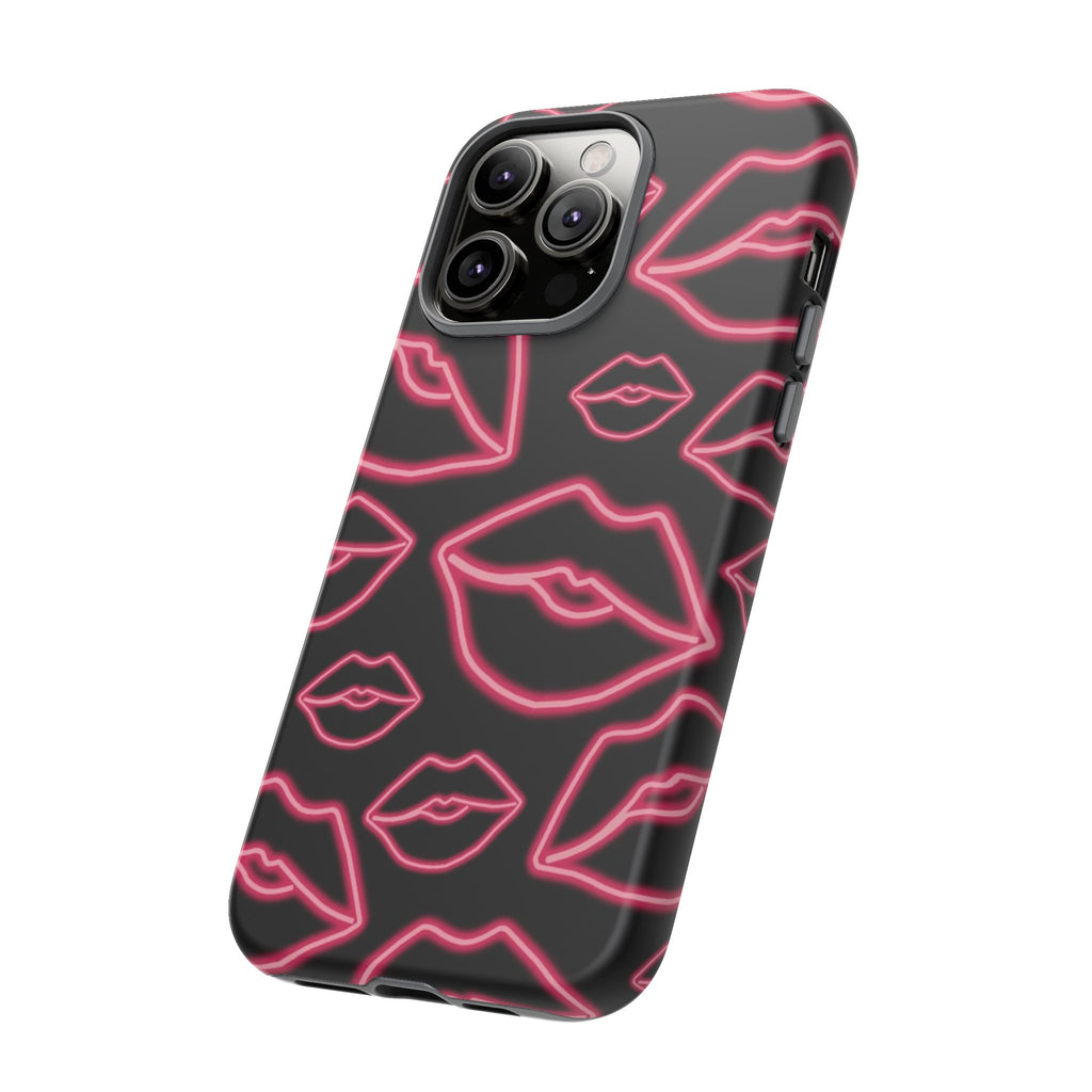 Neon Red Lips Phone Case