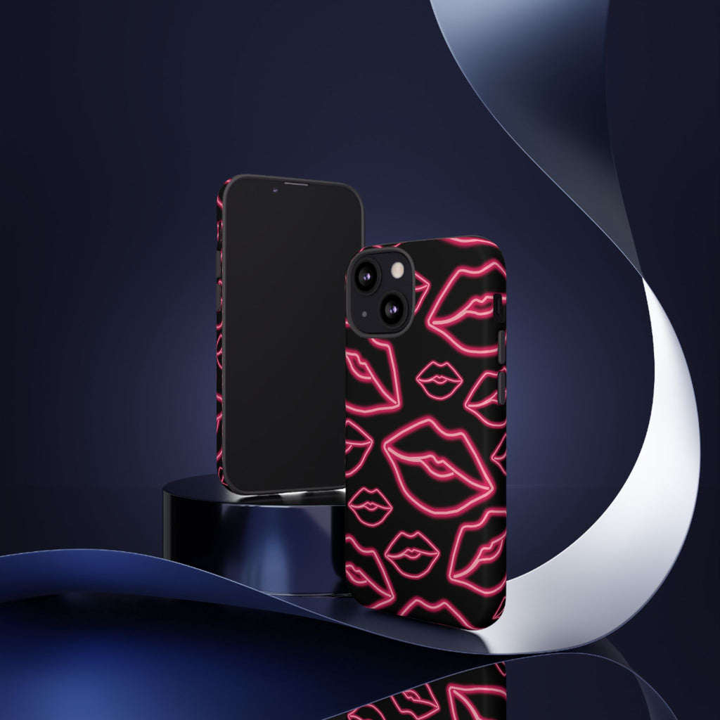 Neon Red Lips Phone Case