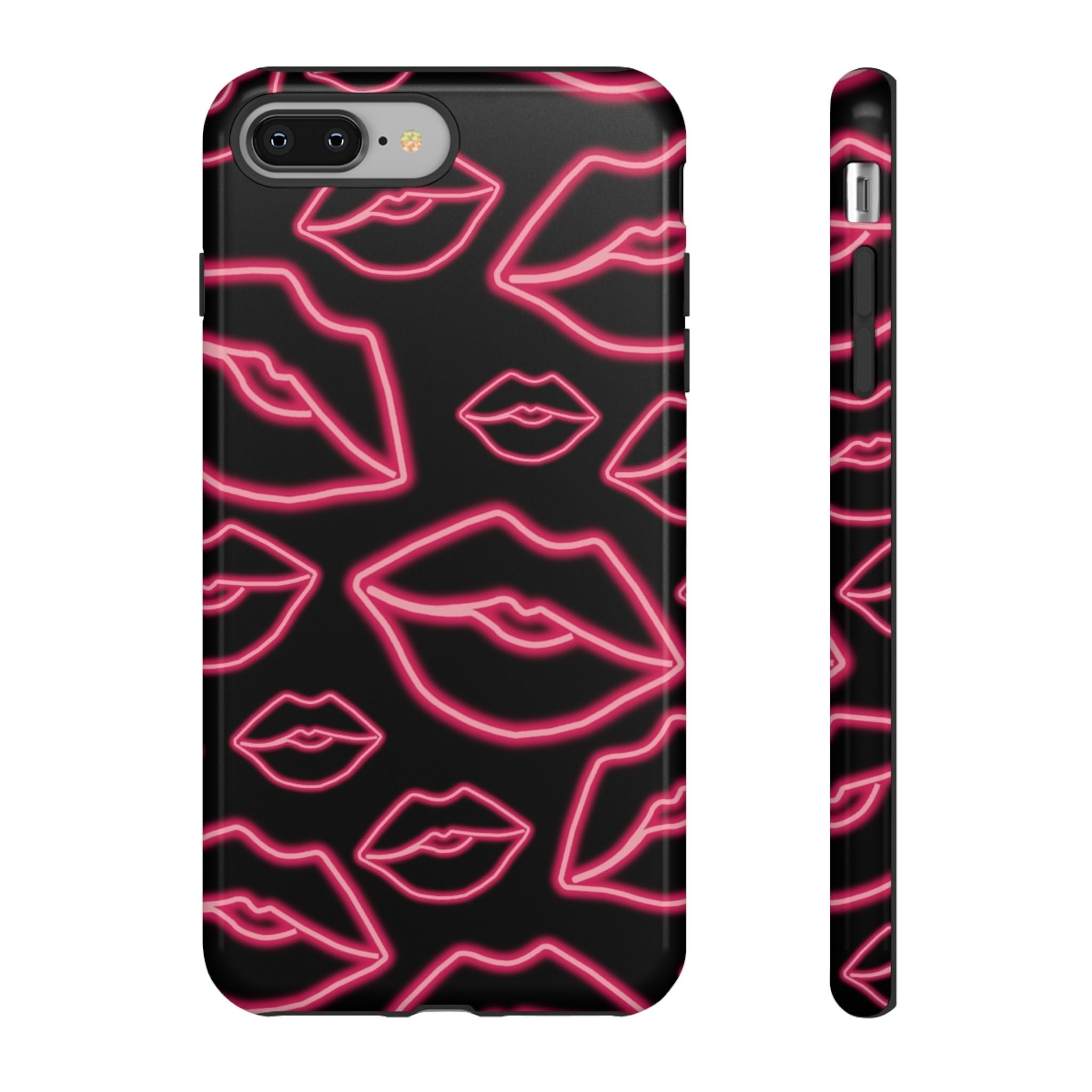 Neon Red Lips Phone Case