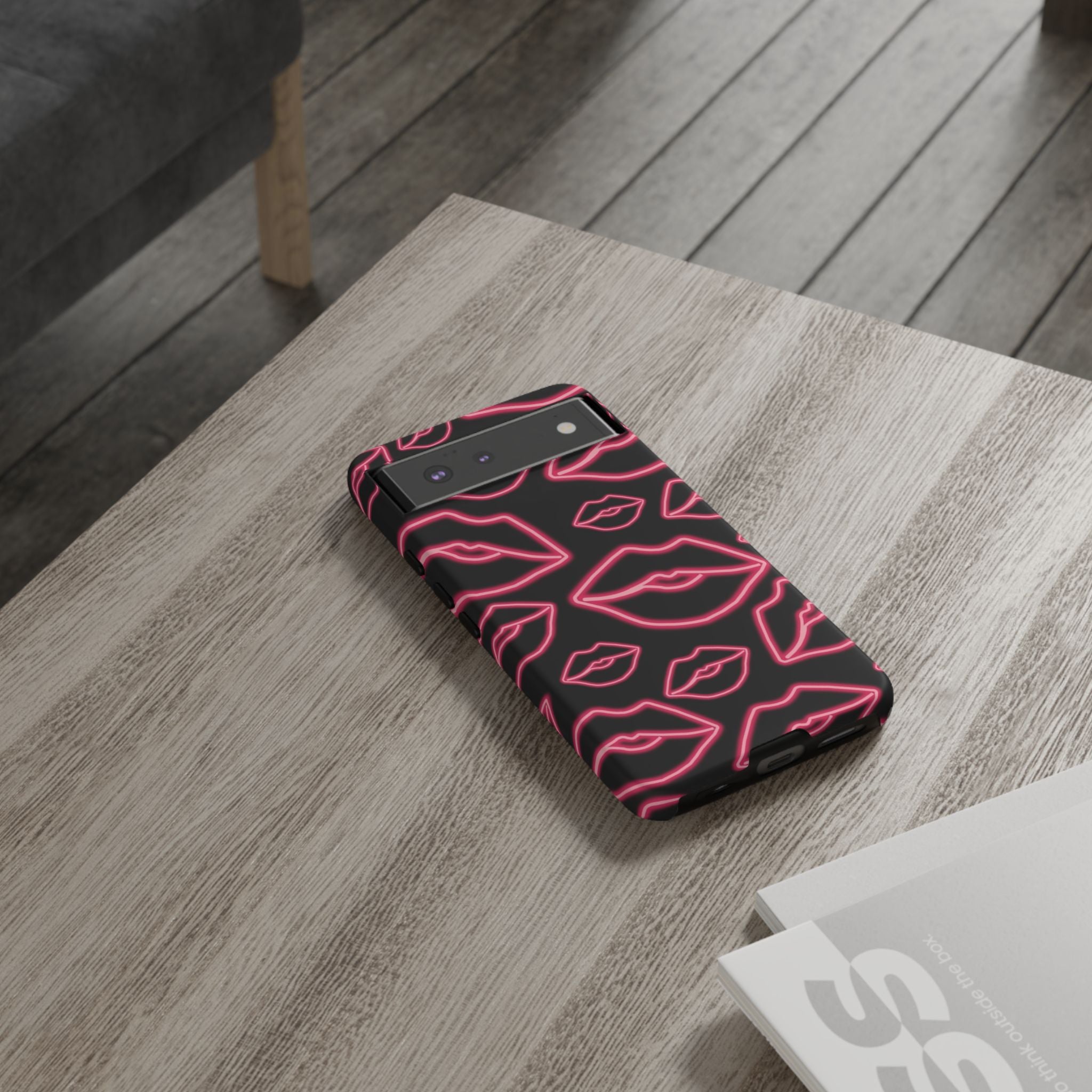 Neon Red Lips Phone Case