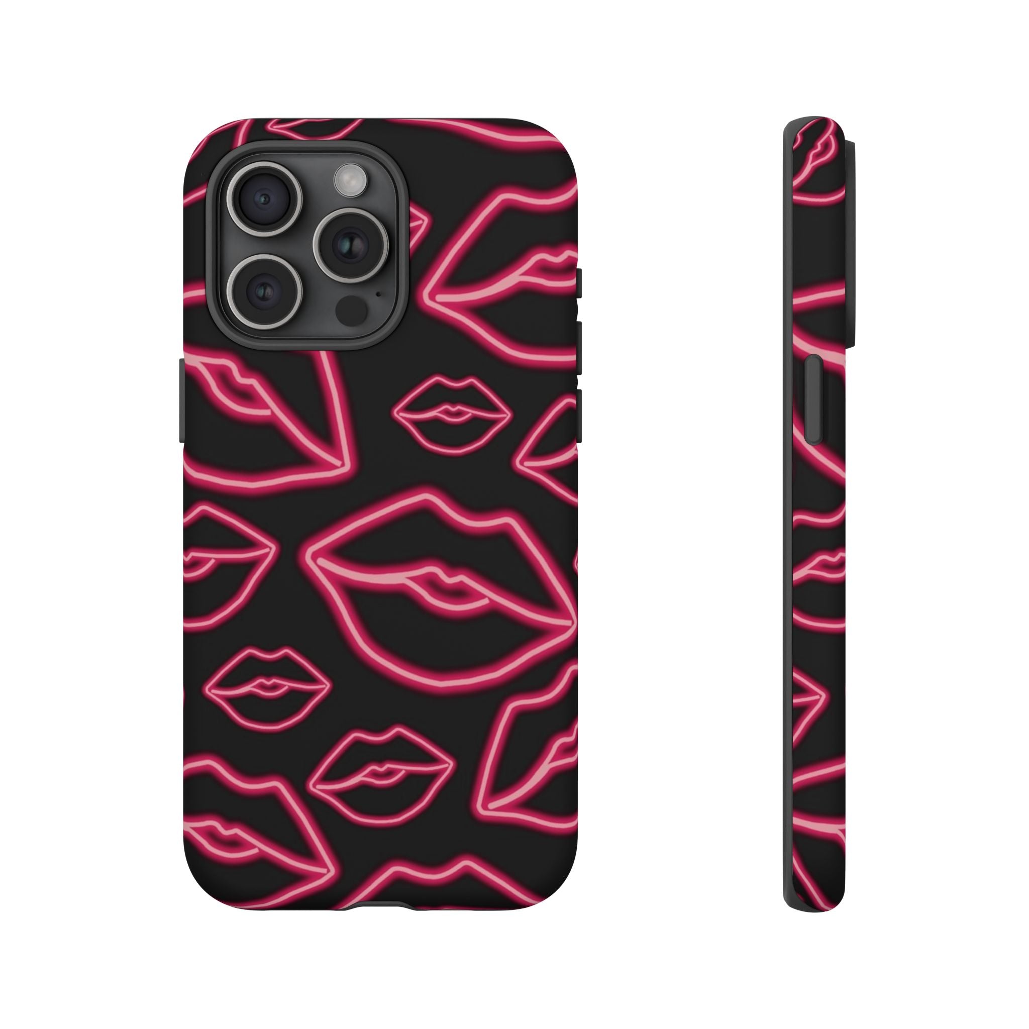 Neon Red Lips Phone Case