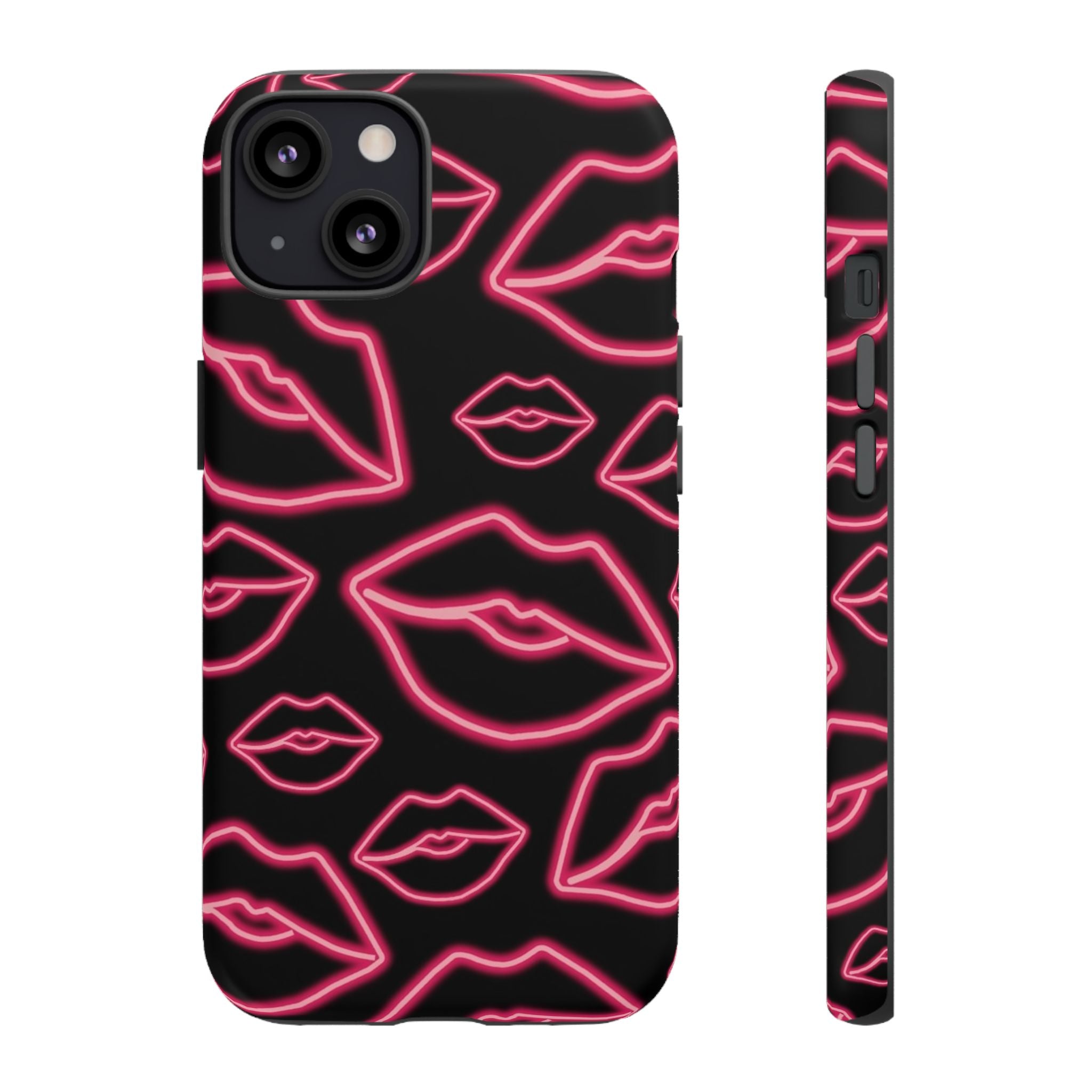 Neon Red Lips Phone Case