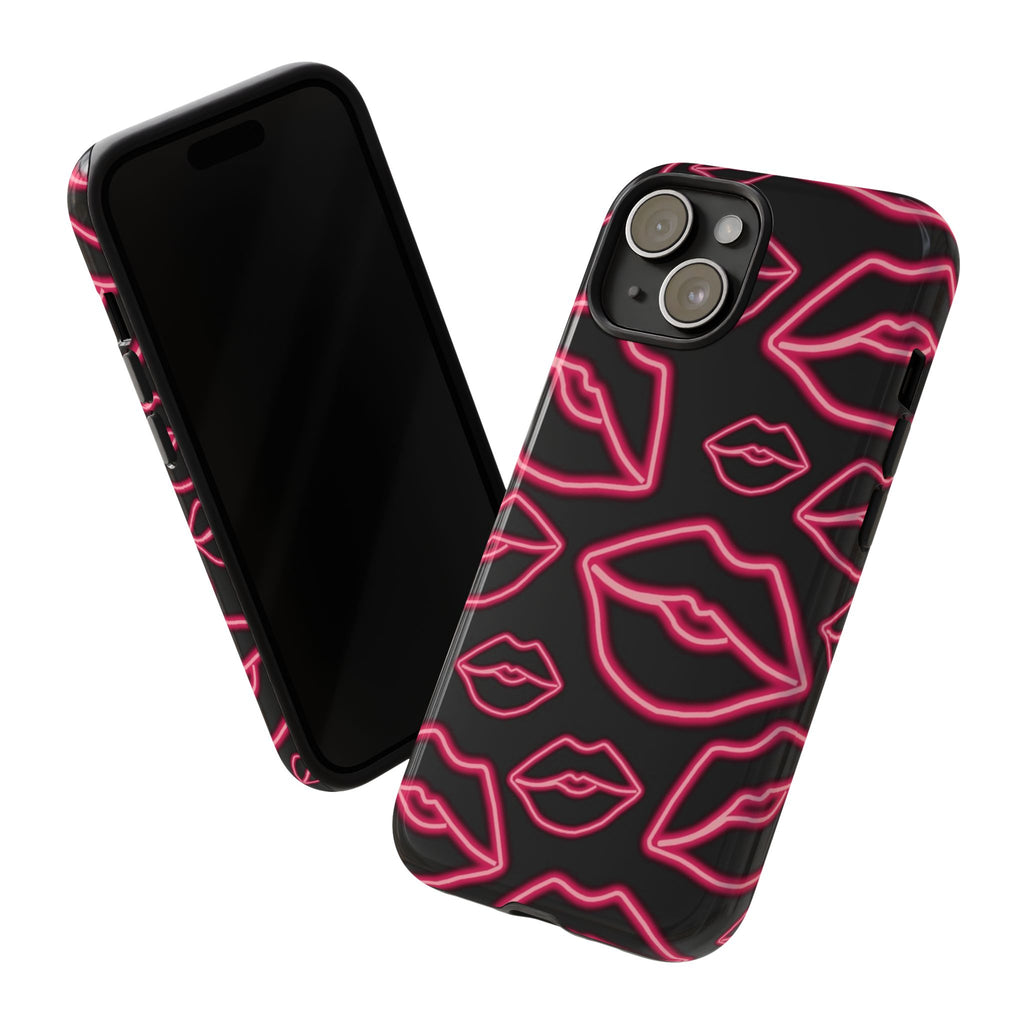 Neon Red Lips Phone Case